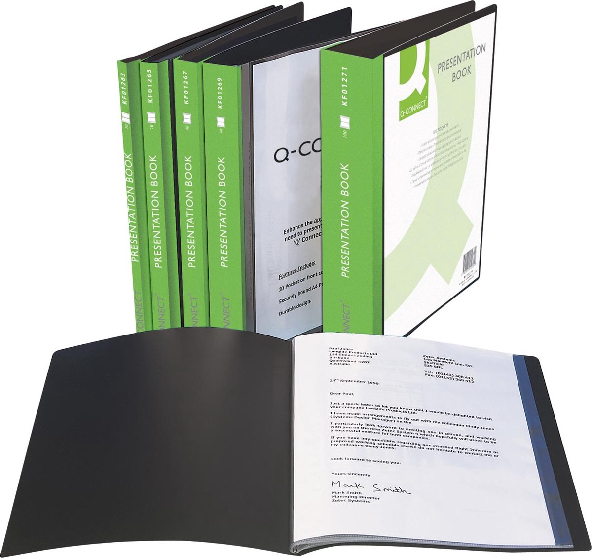 Q-CONNECT showalbum personaliseerbaar a4 60 tassen zwart