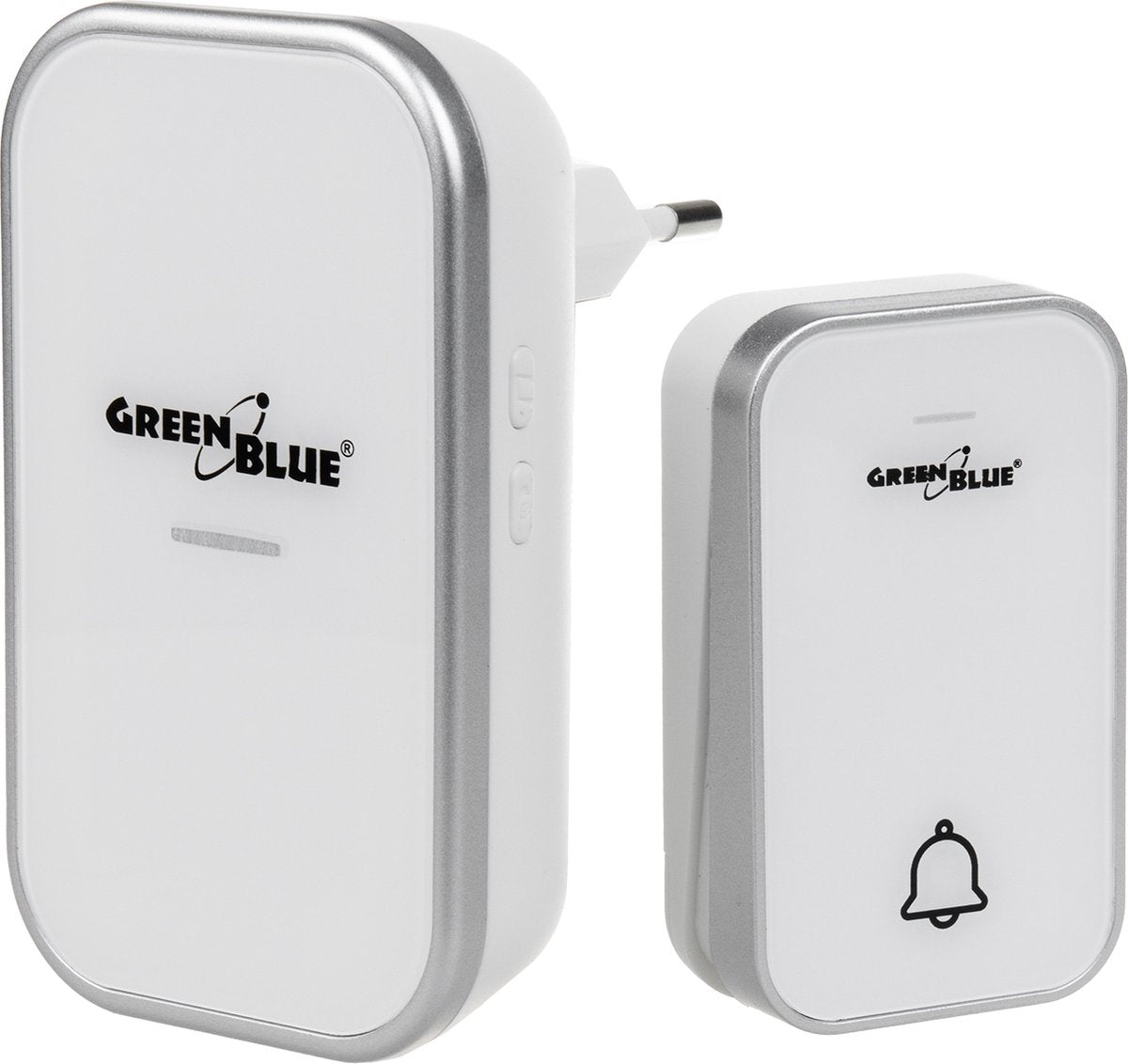 GreenBlue - deurbel - kinetische batterijloze draadloze - 38 melodieën - bereik tot 200m, ip44 - wit