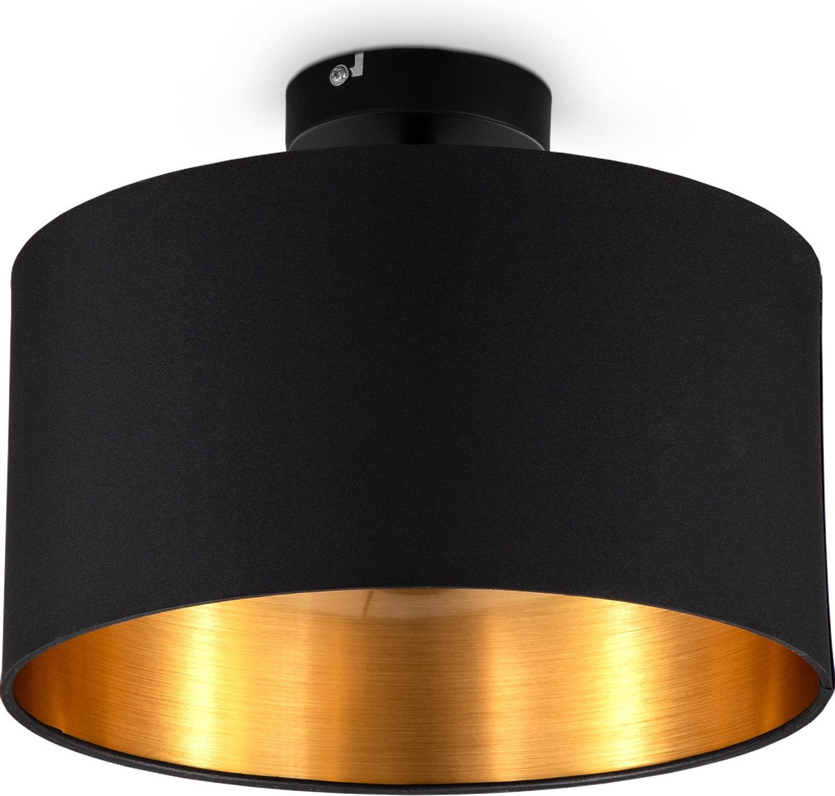 B.K.Licht - plafondlamp - zwart-gouden - rond - decoratieve lamp - met e27 fitting - ø30cm