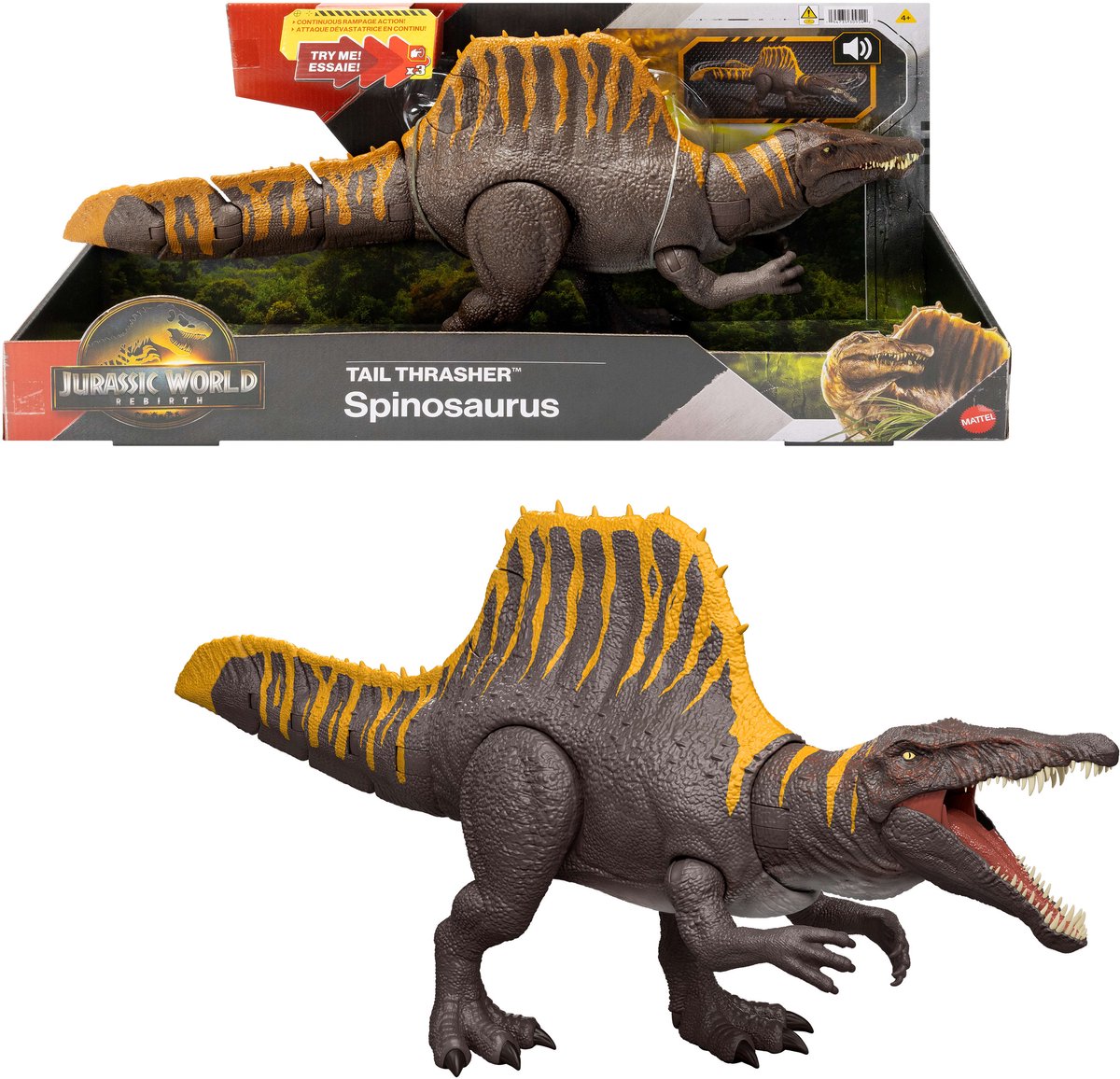 Mattel Jurassic world rebirth staartstrijder - spinosaurus