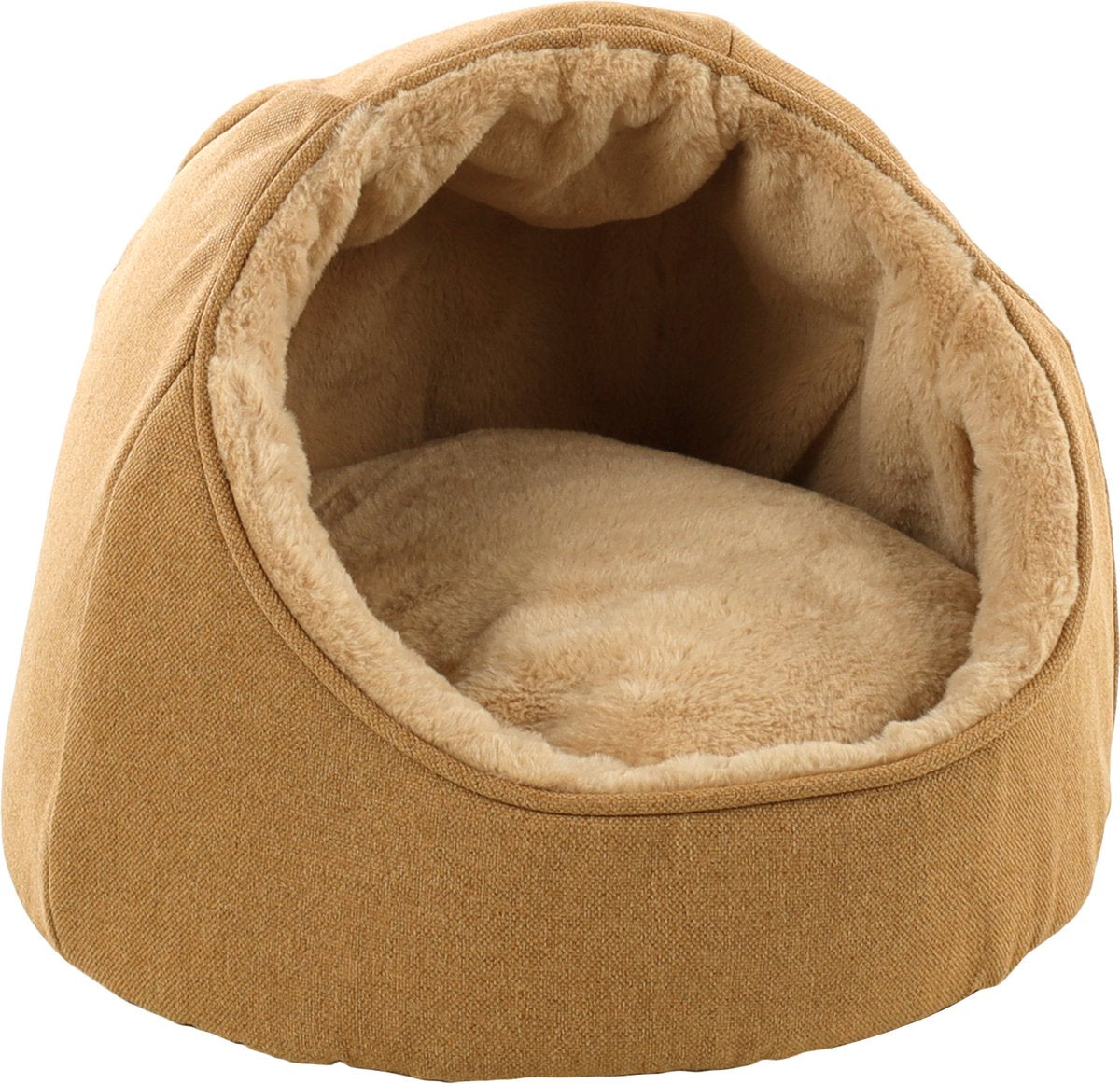 Flamingo Kattenbed – katten slaapmand – kattenhuis – kattenhol – cat cave – oker, 46 x 46 x 36 cm – slaapplaats lana