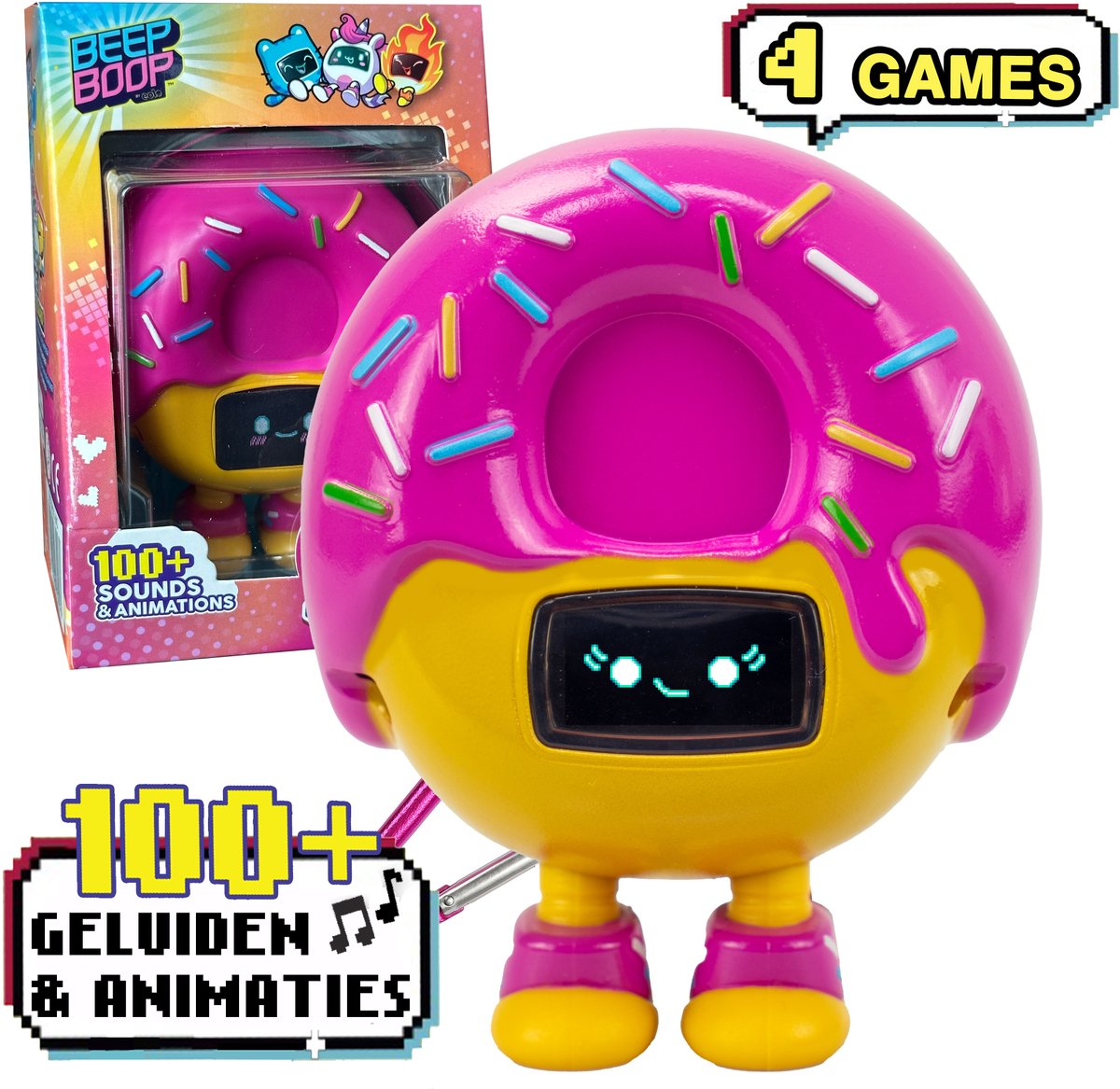 Eolo Beep boop mochi – je virtuele huisdiertje met emoties, 4 games en 100+ geluiden animaties - verzorgen en spelen - interactief speelgoed