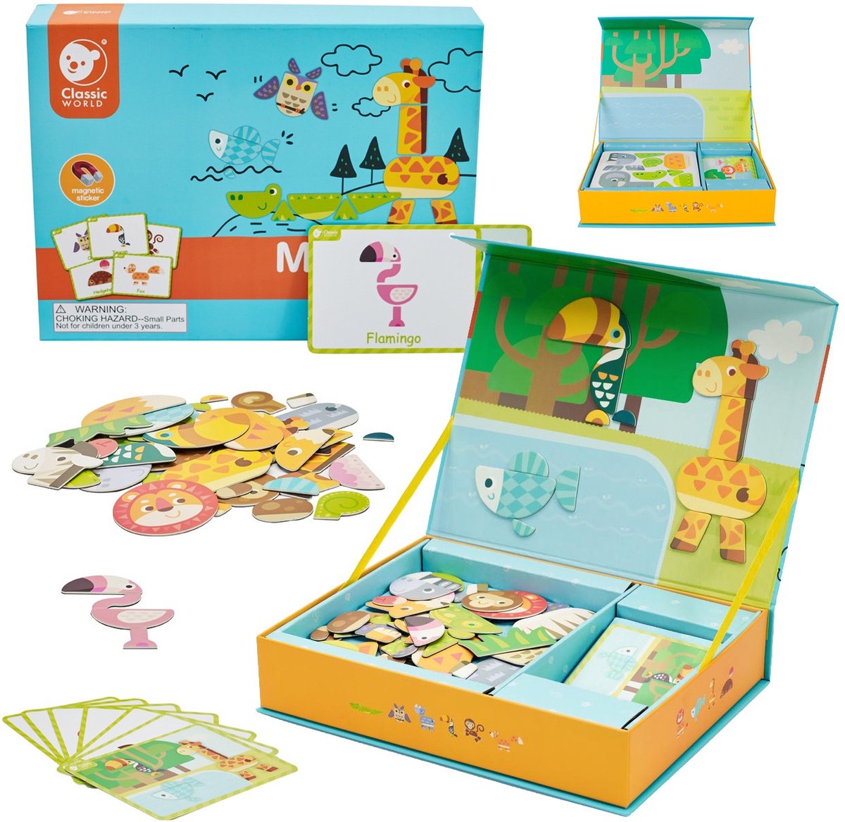 Classic World magnetisch bosdieren spel - educatief speelgoed 60-delig.