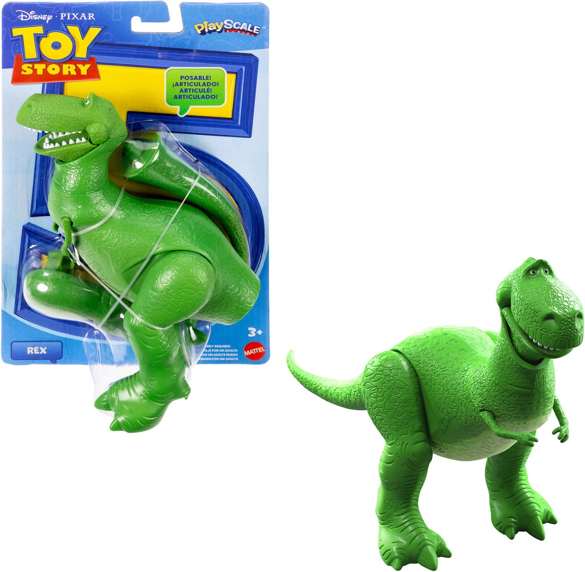 Mattel Disney en pixar toy story rex actiefiguur - 8 beweegbare gewrichten