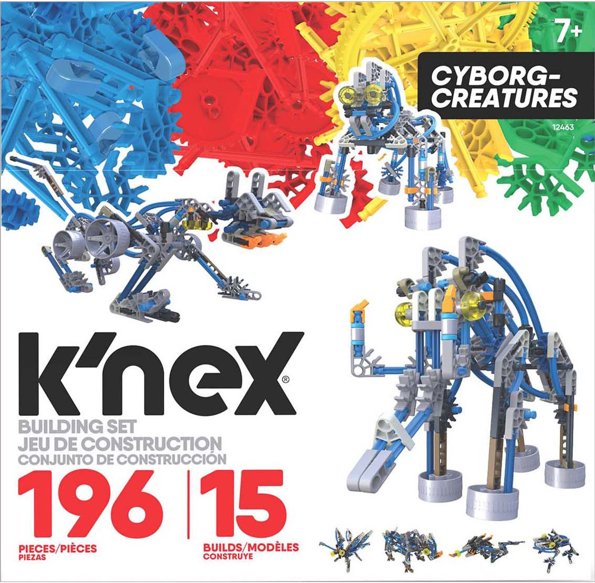 K'NEX bouwset cyborg creatures - 15 modellen - 196 stuks - stem speelgoed.