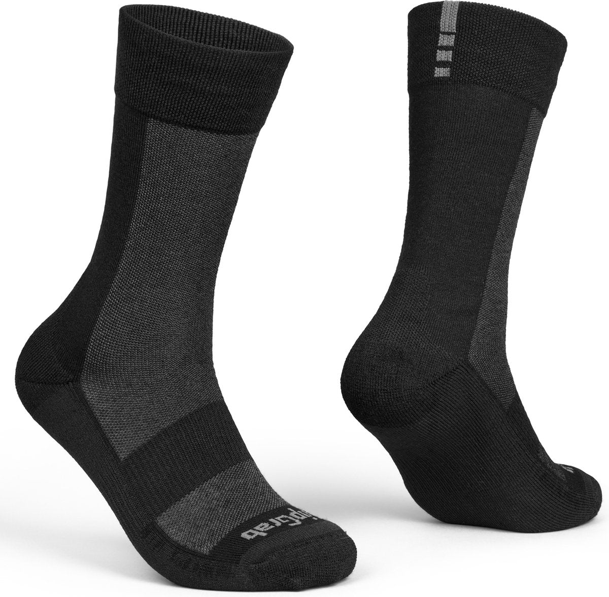 GripGrab - alpine merino high cut winter fietssokken extra hoog - zwart - unisex - maat s