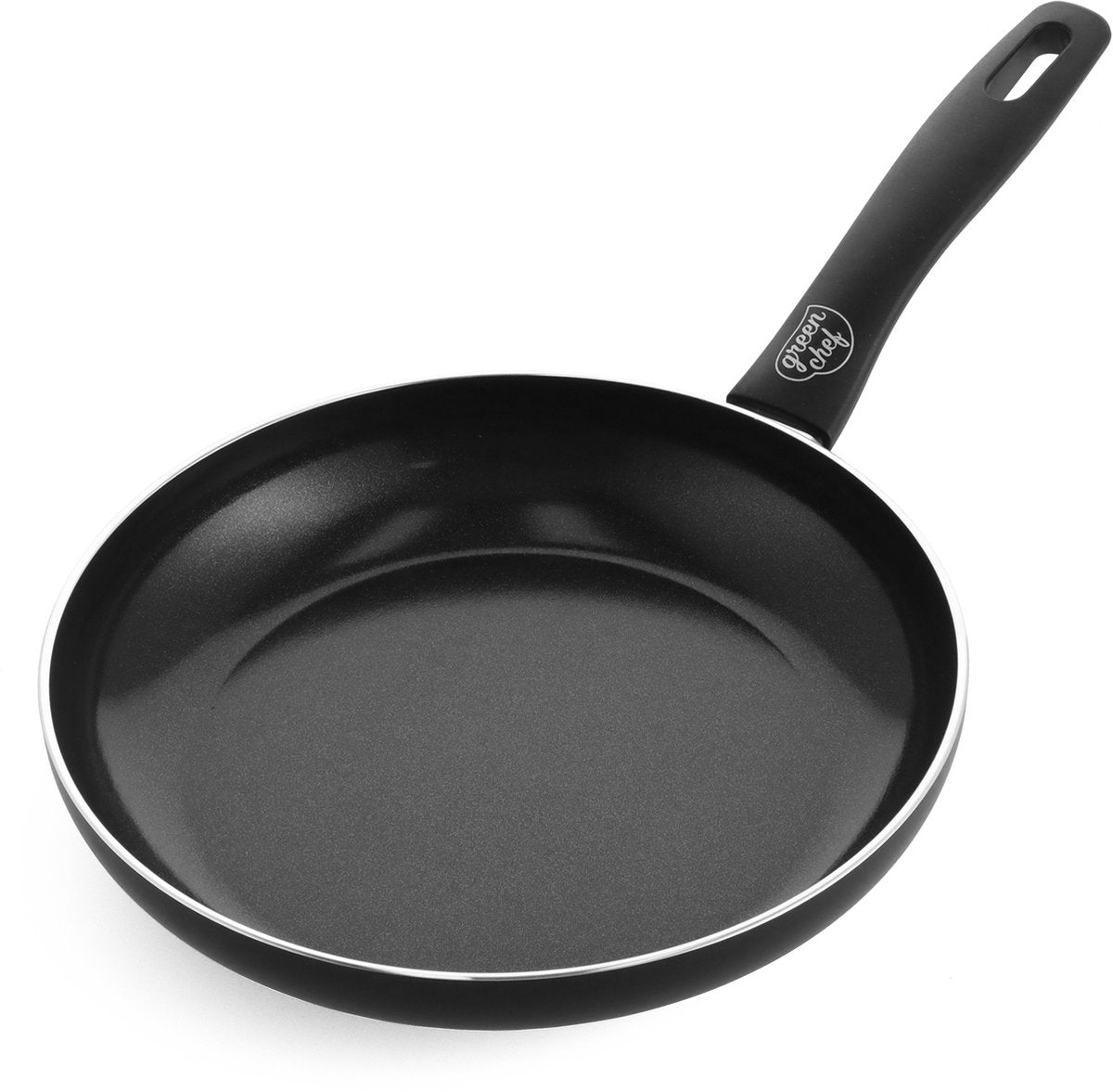 GreenChef prime keramische inductie koekenpan 28cm - pfas-vrij - inductie koekenpan - vaatwasserbestendig - ovenbestendig tot 160°c - keramische antiaanbaklaag - gerecylceerd aluminium - zonder deksel - zwart