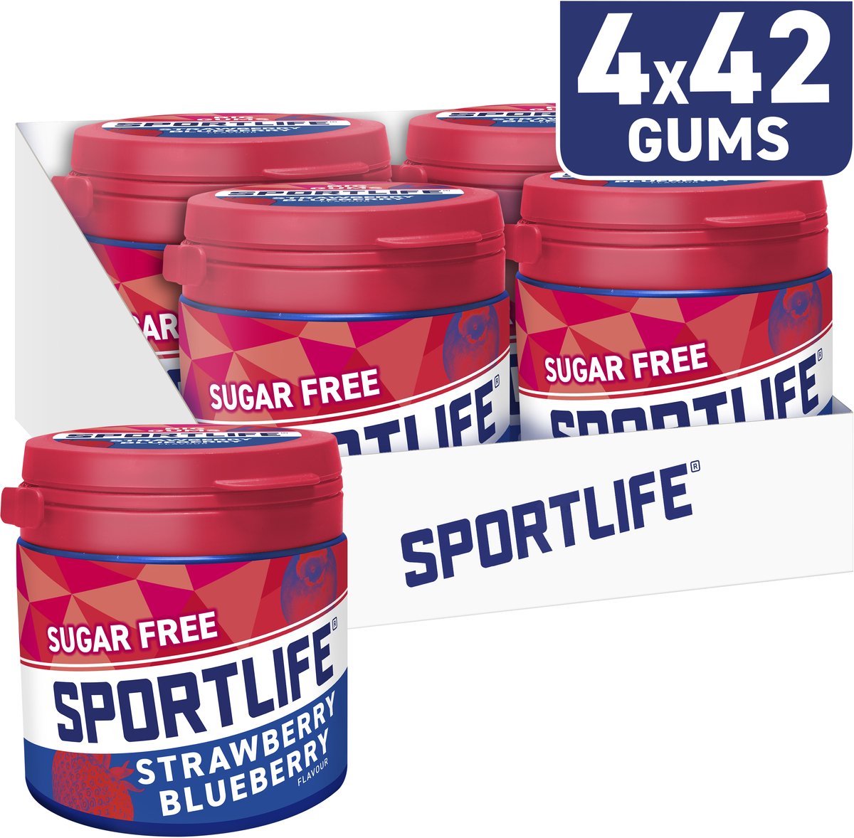 Sportlife strawberry blueberry pot - aardbei bosbessensmaak - 4x99g