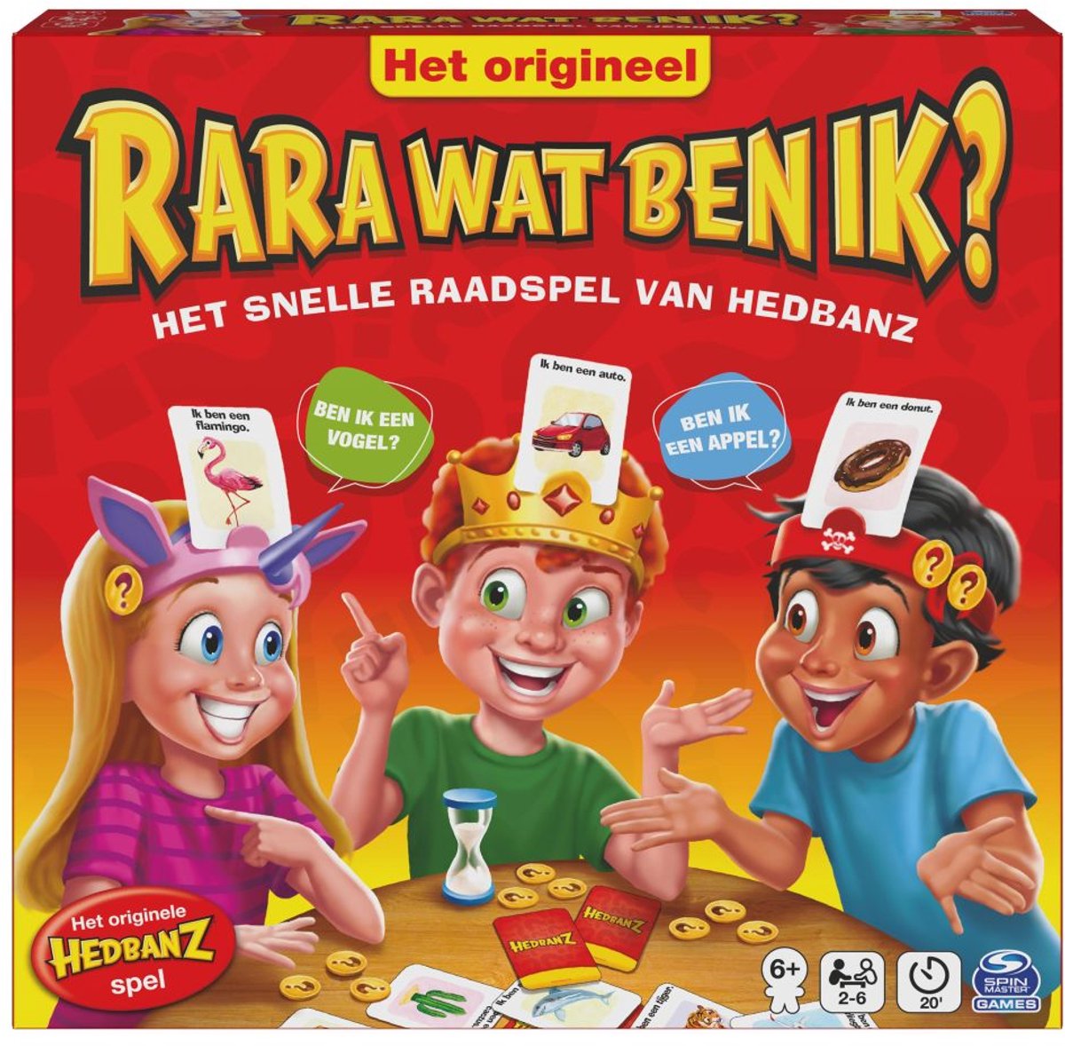 Spin Master Games Rara wat ben ik? hedbanz 3e editie 2025 - nieuwe kaarten en hoofdbanden - 2-6 spelers