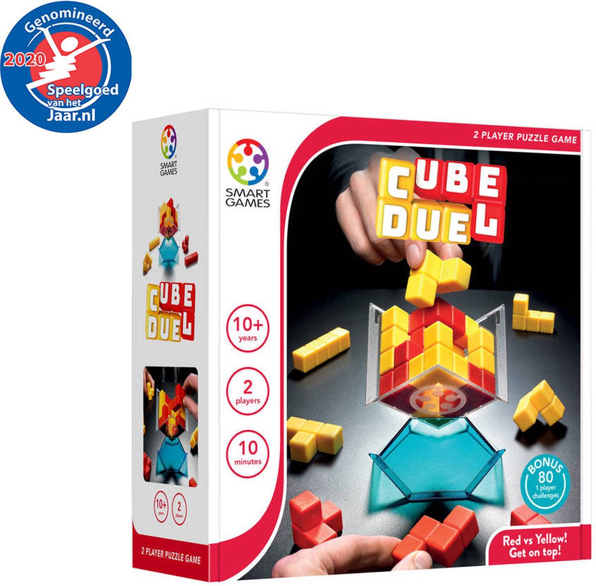 SmartGames cube duel - strategisch 3d blokkenspel - 80 educatieve uitdagingen - solospel 2 spelers - vanaf 10 jaar