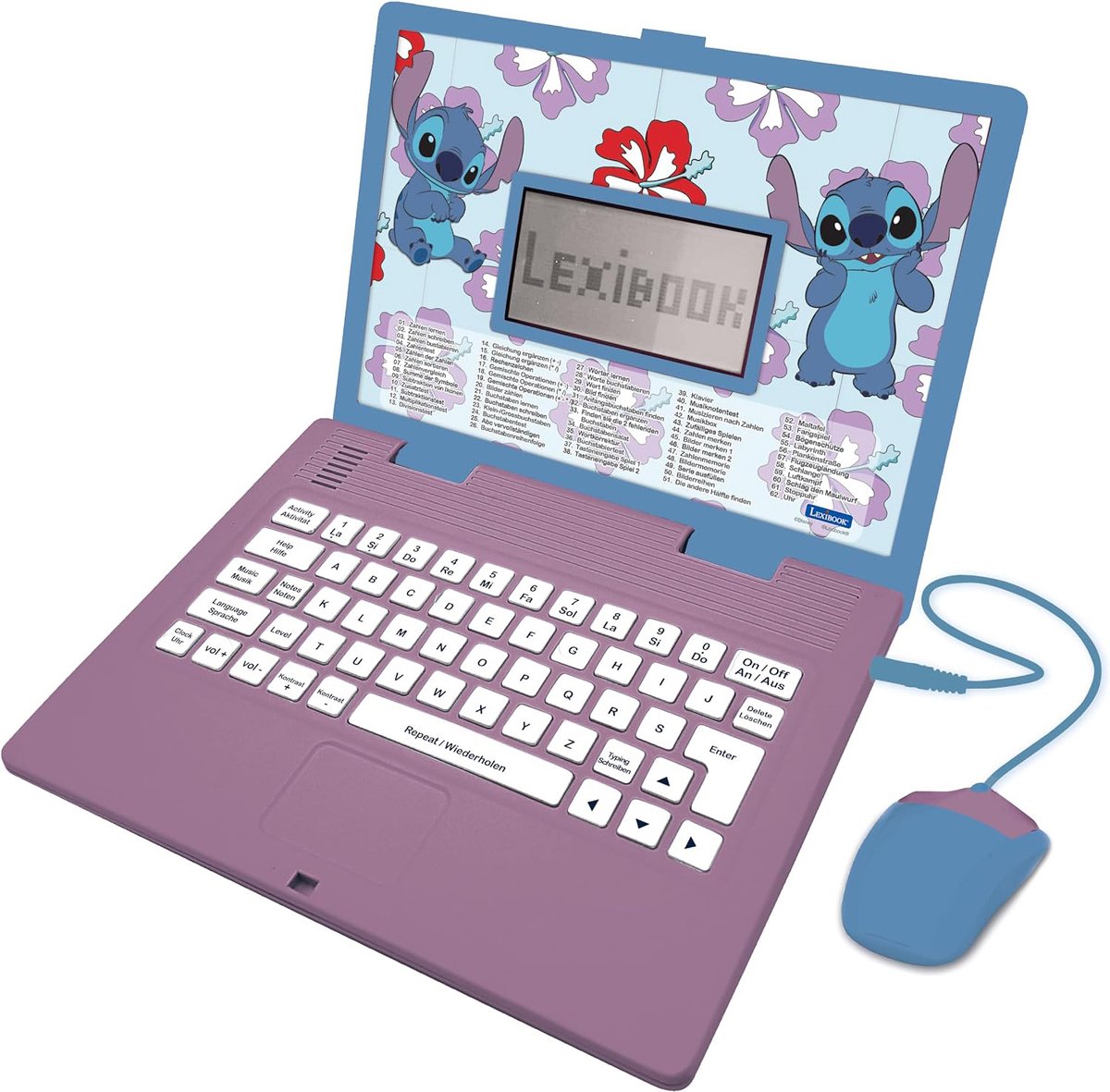 Lexibook Stitch tweetalig pratende educatieve laptop - 124 activiteiten in het engels en duits