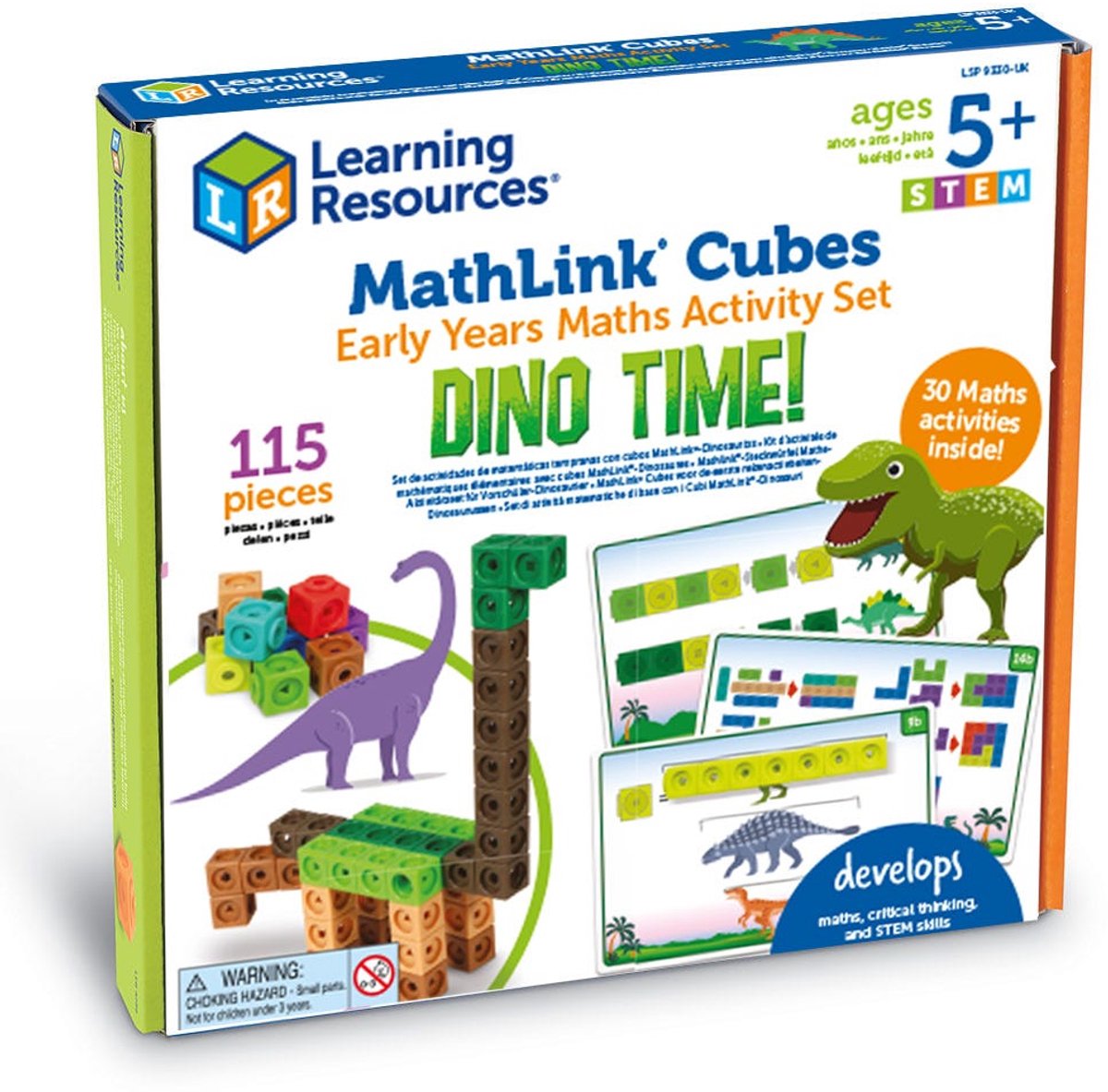 Learning Resources mathlink® cubes early maths activity set - dino time - 5+