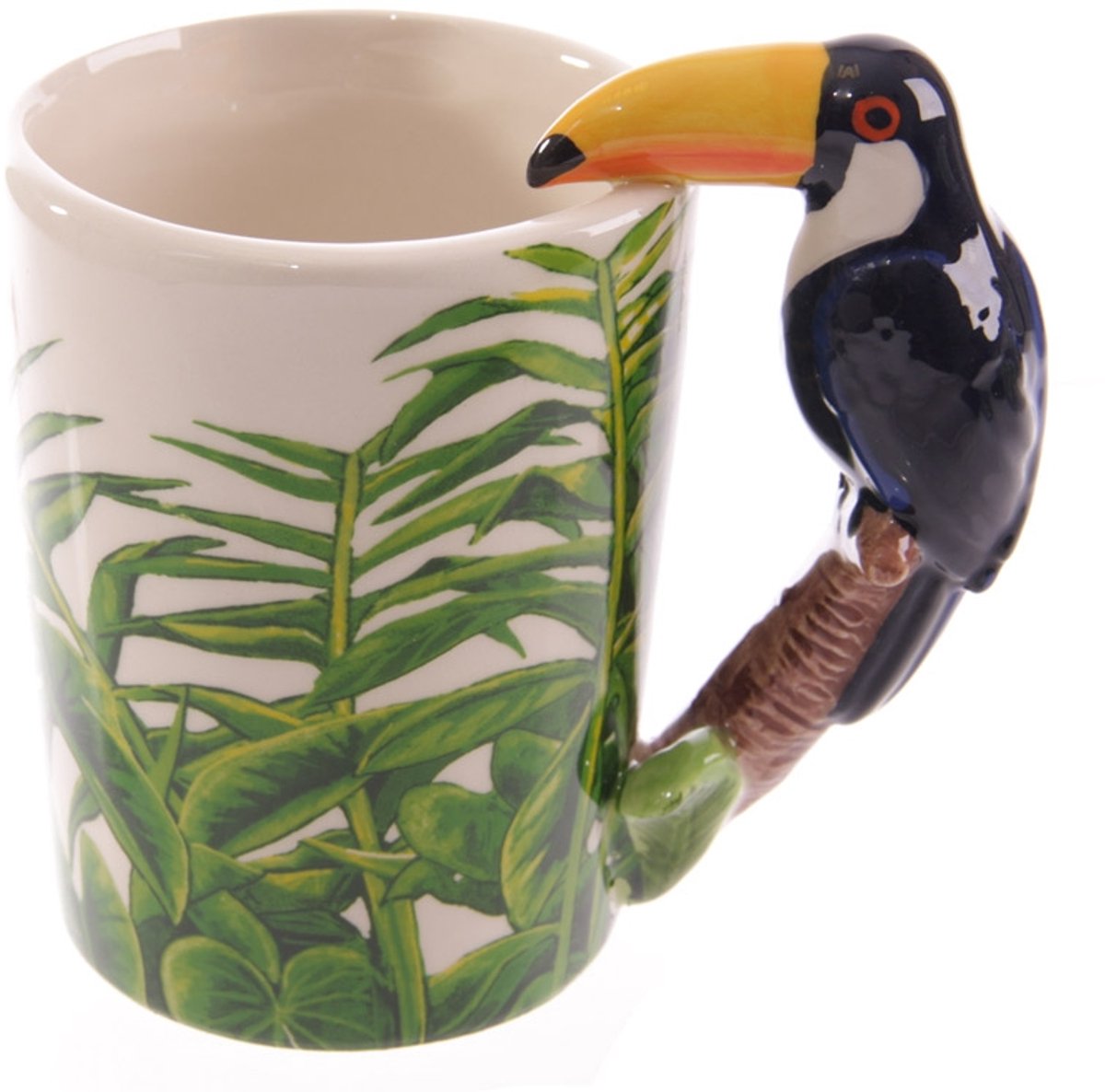 Puckator mok met toekan handvat – aardewerk beker – 13 x 8 x 13 cm