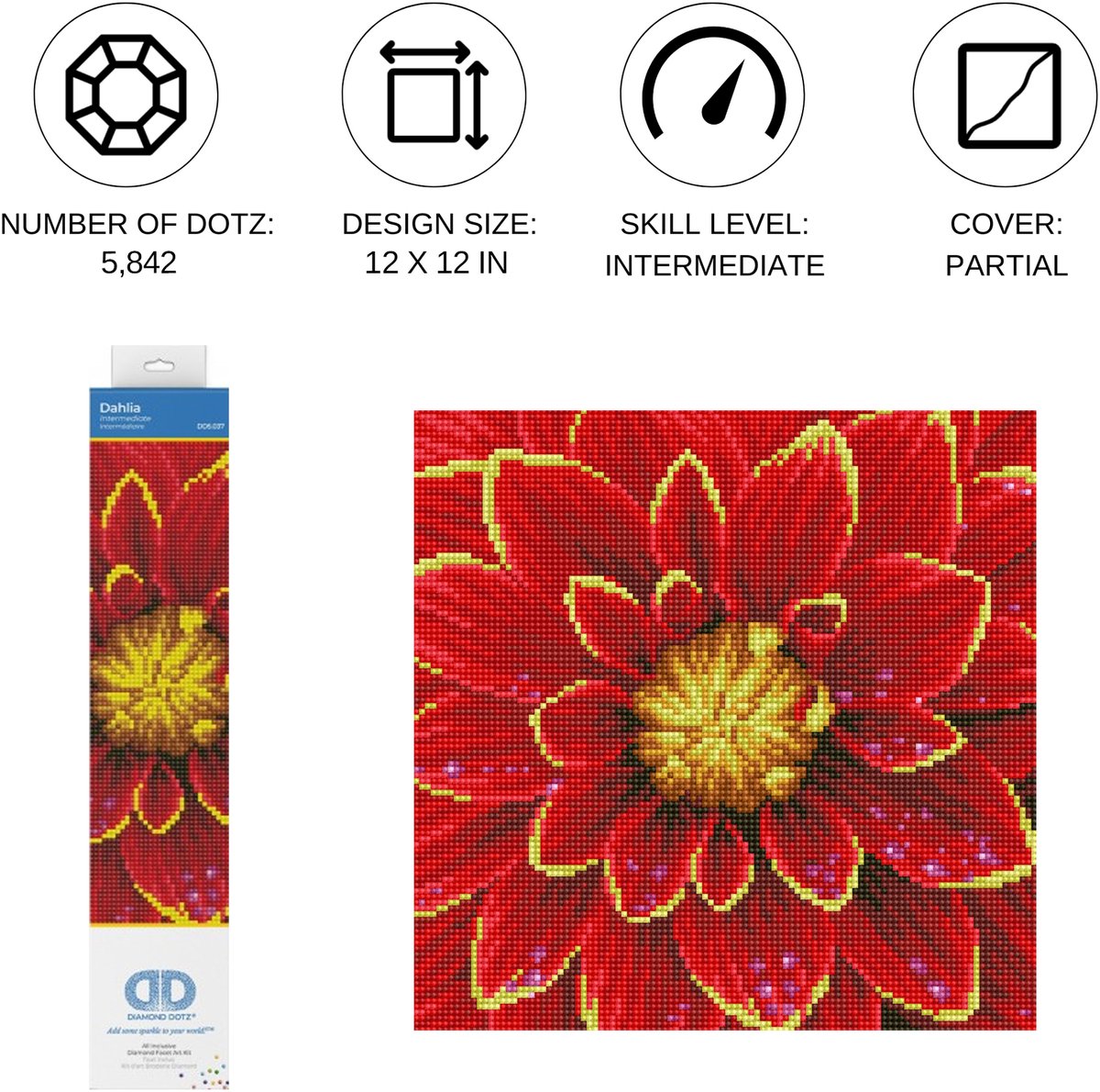 DIAMOND DOTZ® Dd5.037 - 30,5x30,5cm dahlia (#dd1904)