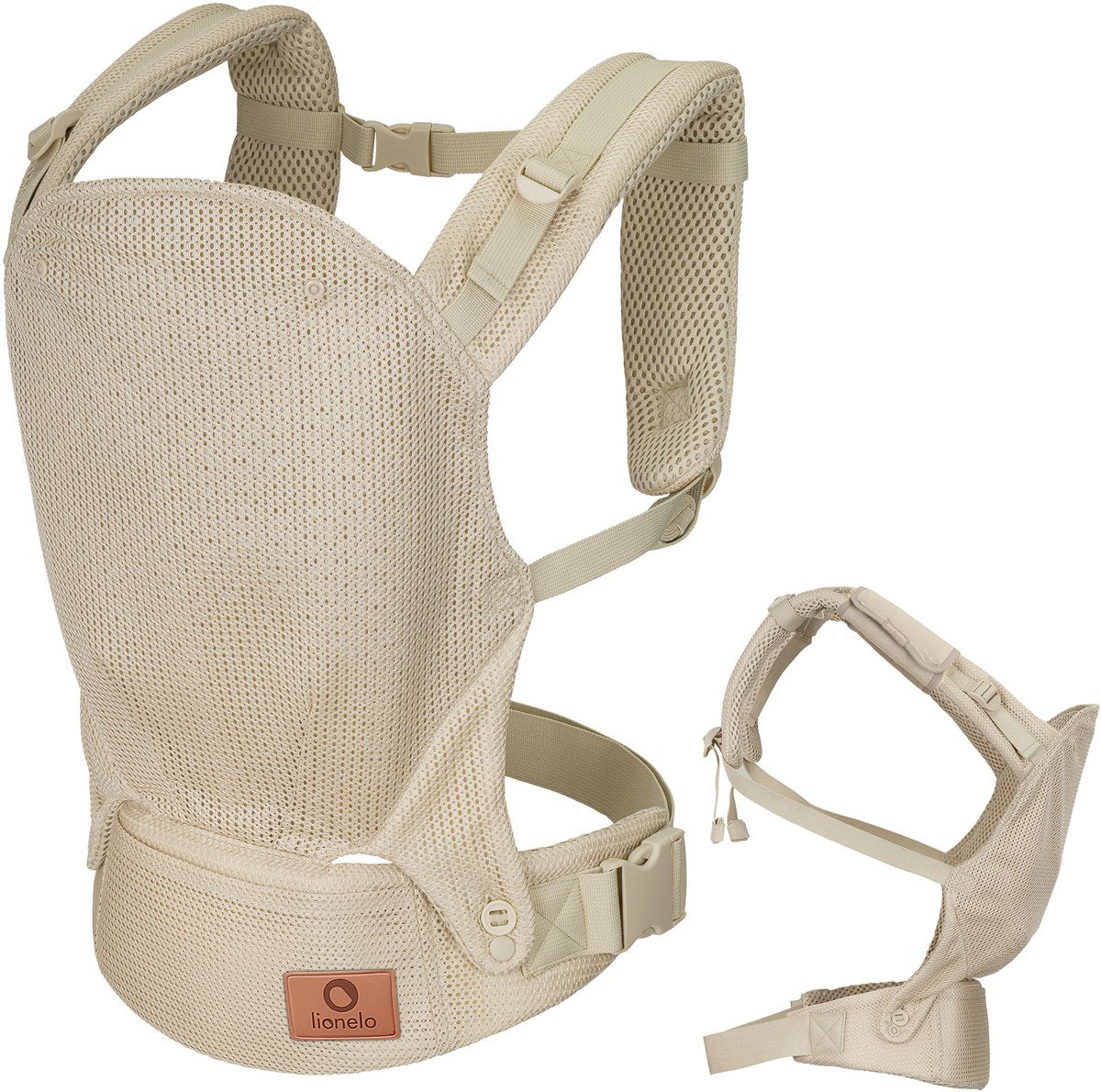 Lionelo margareet air draagzak baby carrier – ergonomische – vanaf 4 maanden tot 20 kg – 3 draagposities – handsfree comfort – ademend materiaal – ihdi gecertificeerd heupvriendelijk – capuchon – dubbele veiligheid – verstelbare riemen – kinderdrager