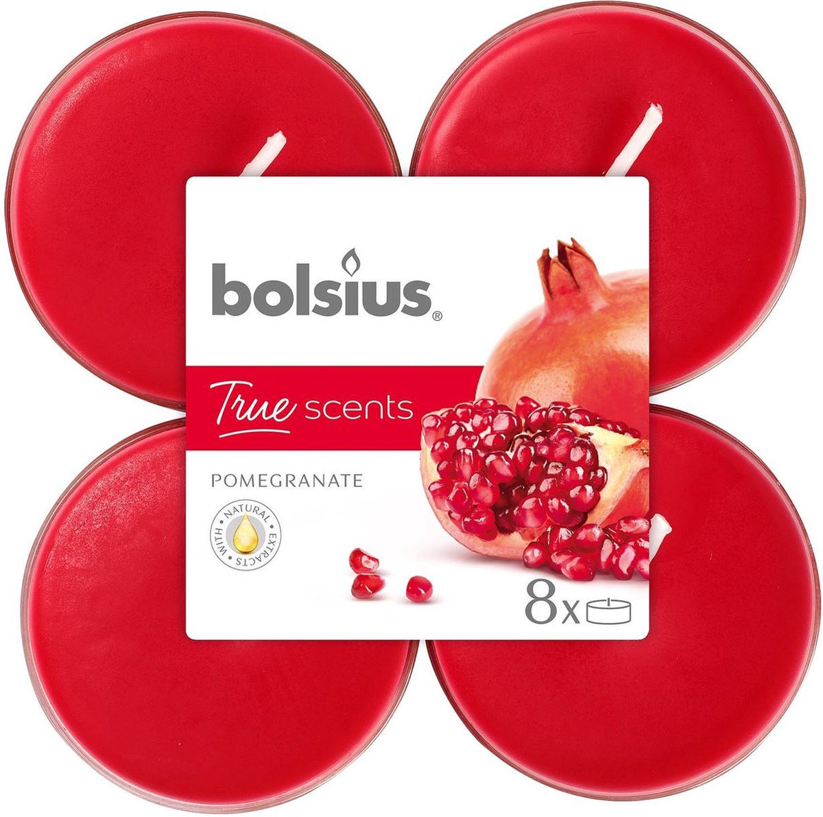 Bolsius - maxilichten true scents - granaatappel clearcup (1011815)