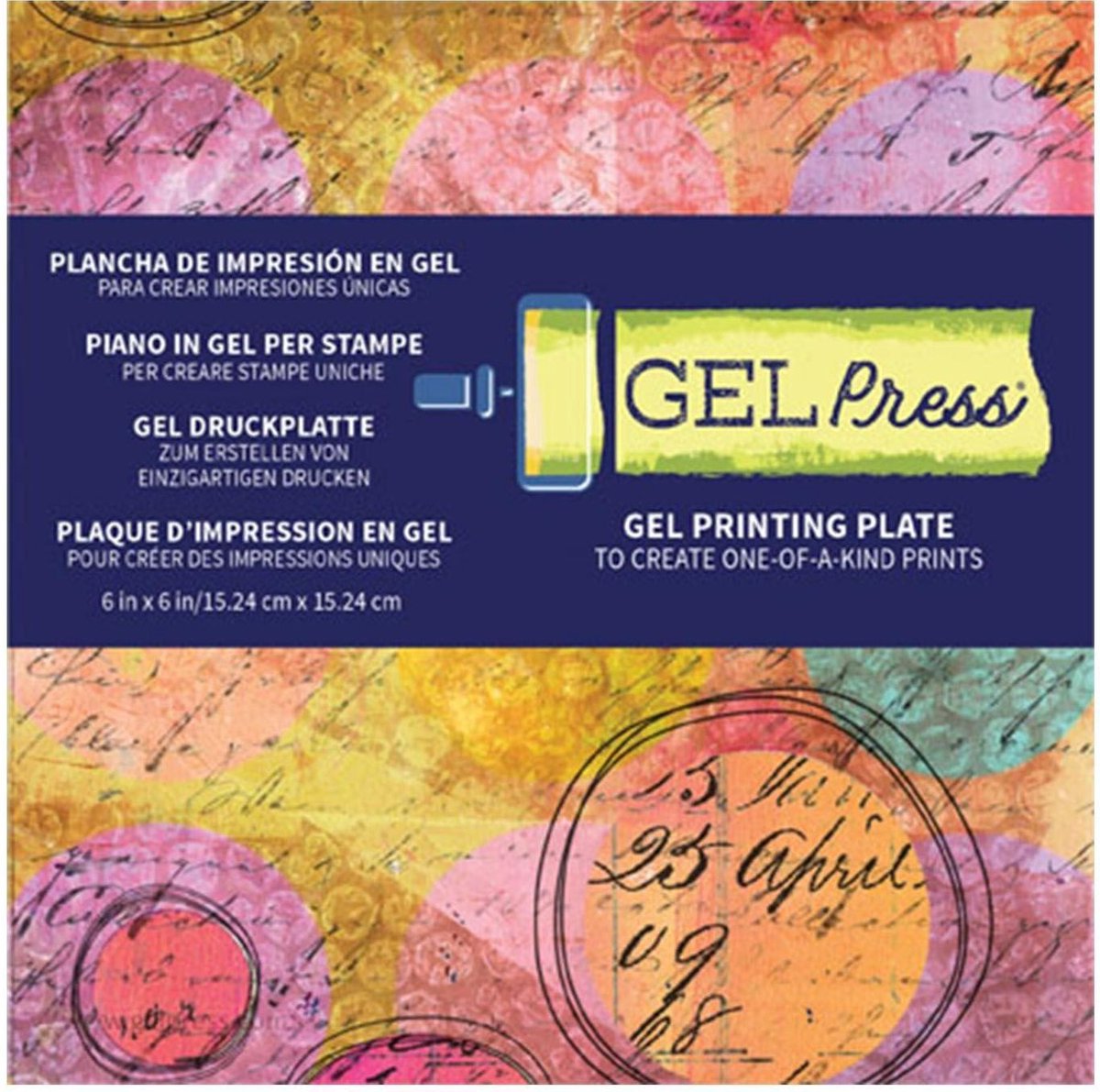 Gel Press drukplaat - gel - vierkant - 15,24 x 15,24 cm - 12 stuks