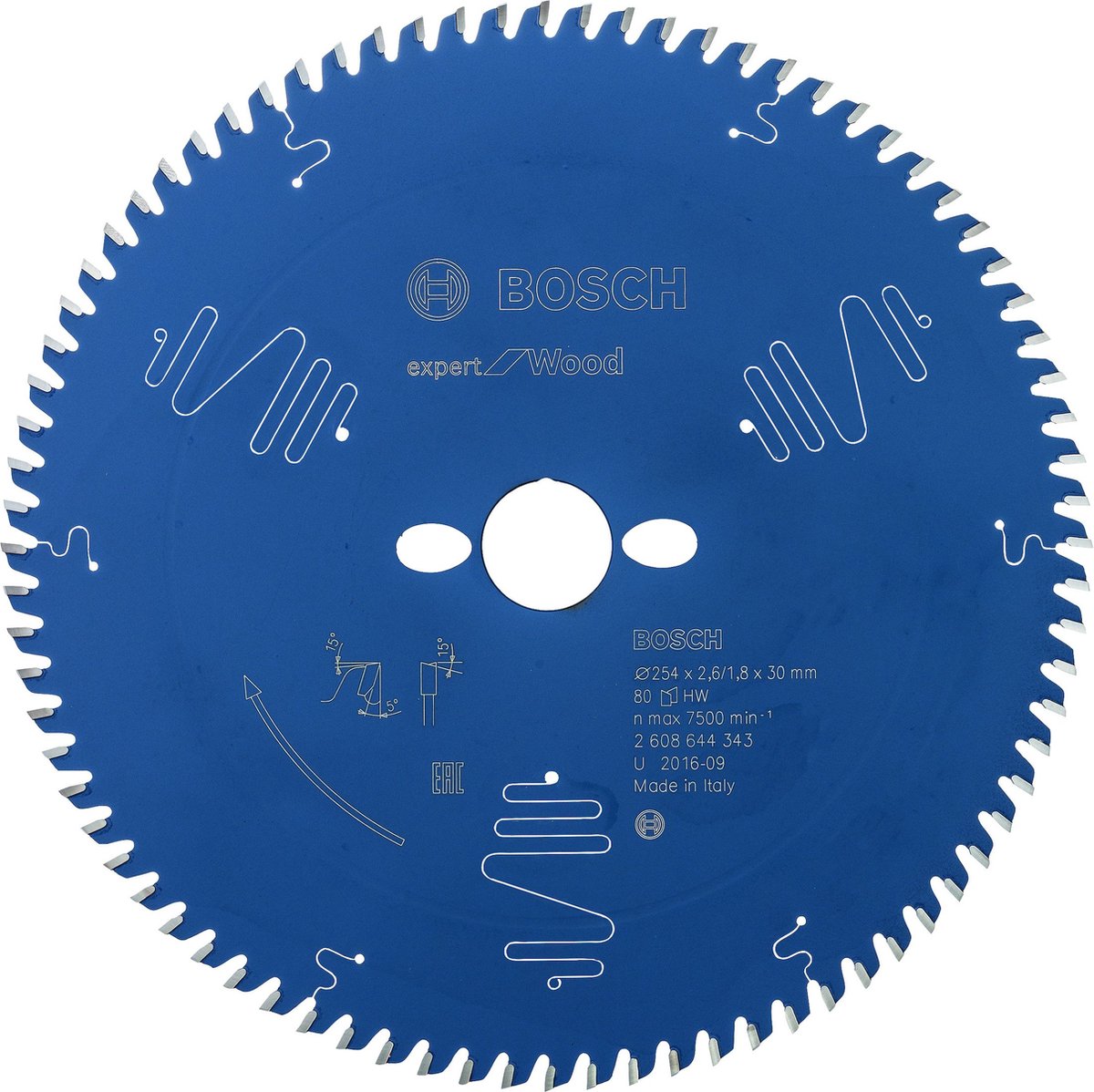 Bosch Blad expert for wood 254x30x2.6 1.8x80 t