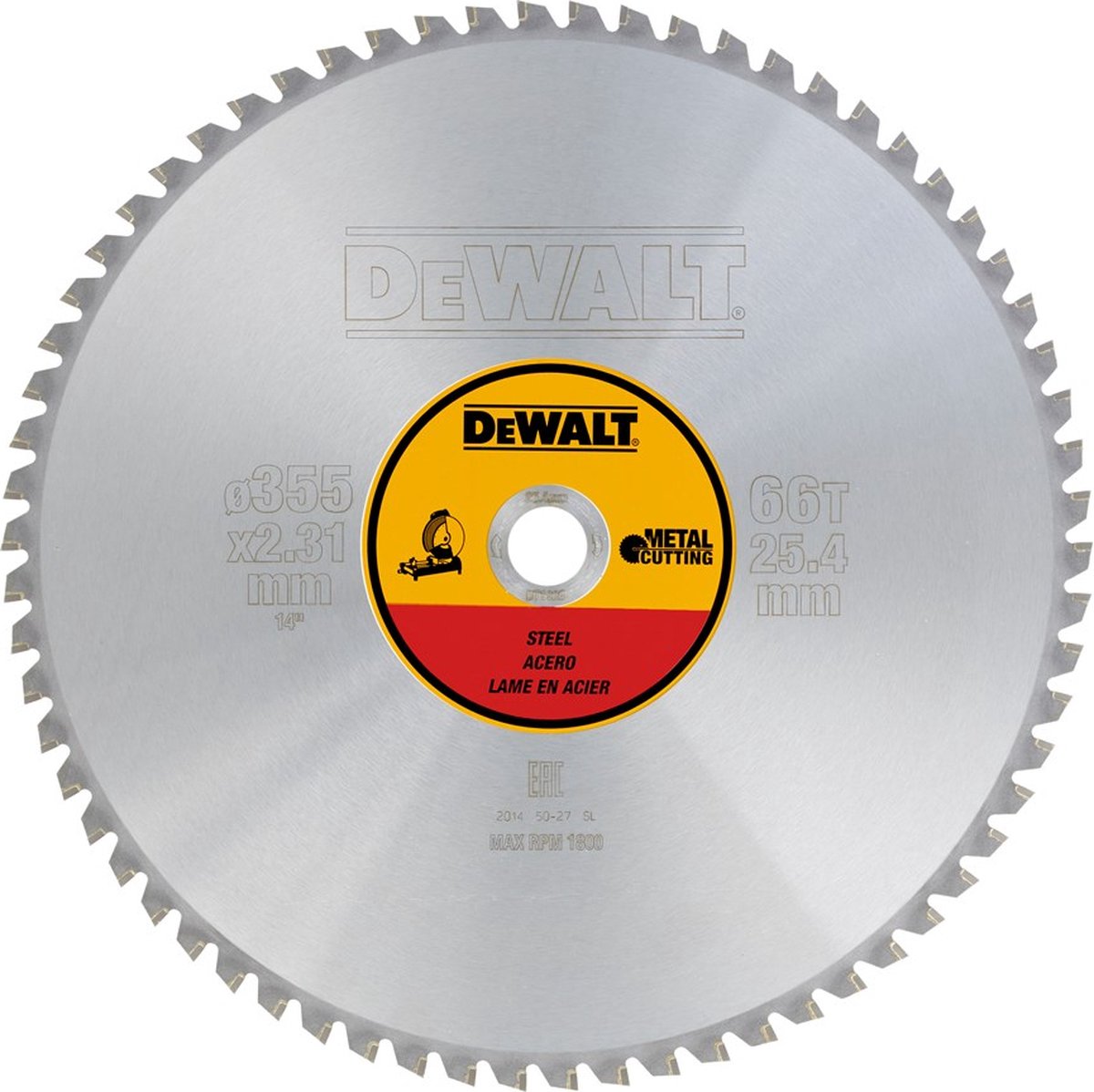 DeWalt serie - stalen cirkelzaagblad - 355mm - 66 tanden - precisie en duurzaamheid