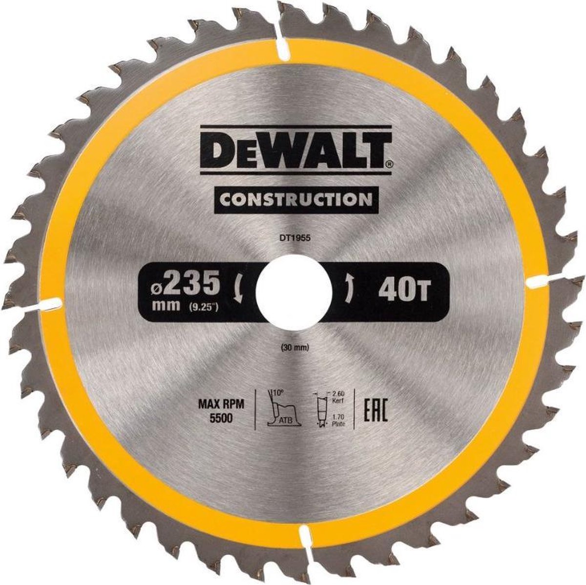 DeWalt dt1951-qz cirkelzaagblad - 184x20mm