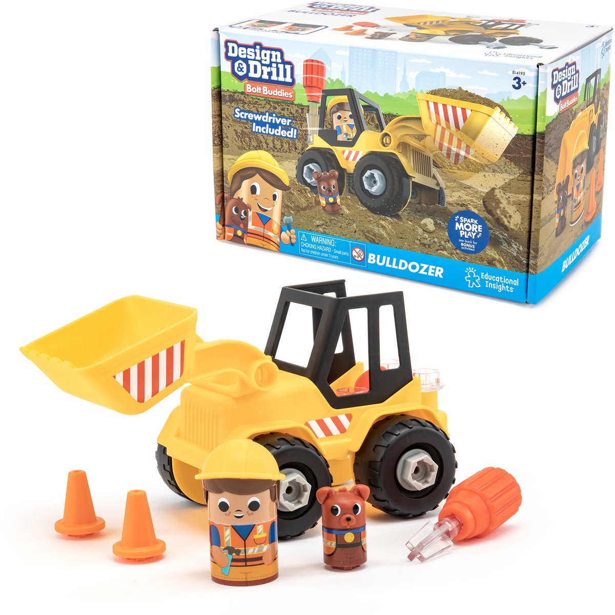 Learning Resources bulldozer educatief speelgoed design drill bolt buddies. - 3+