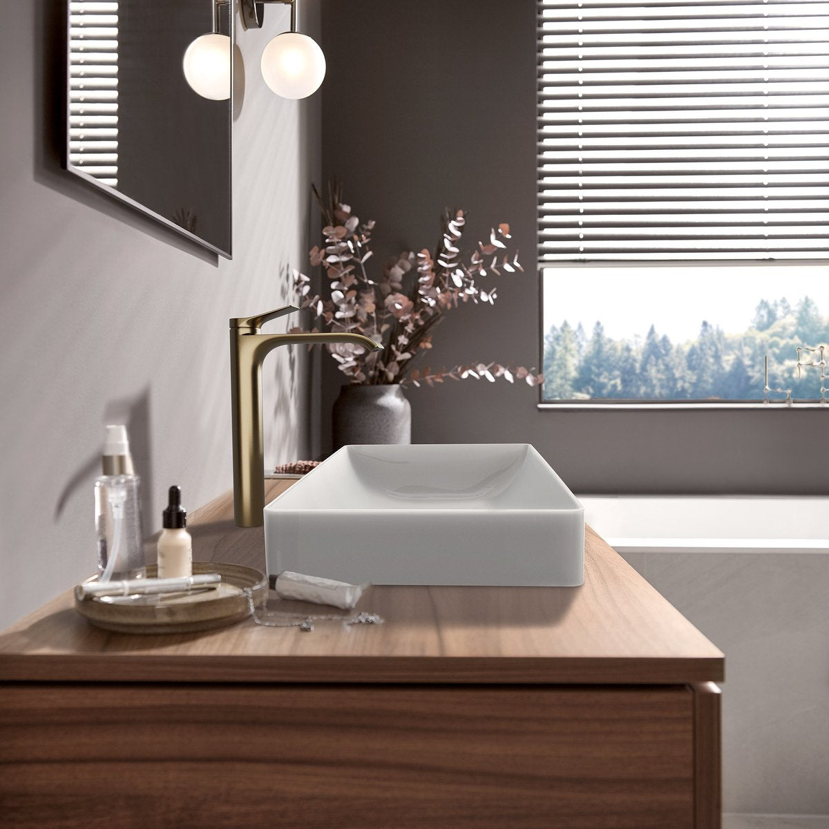 Hansgrohe vivenis - wastafelkraan met afvoer, ecosmart, coolstart, geborsteld brons 75044140