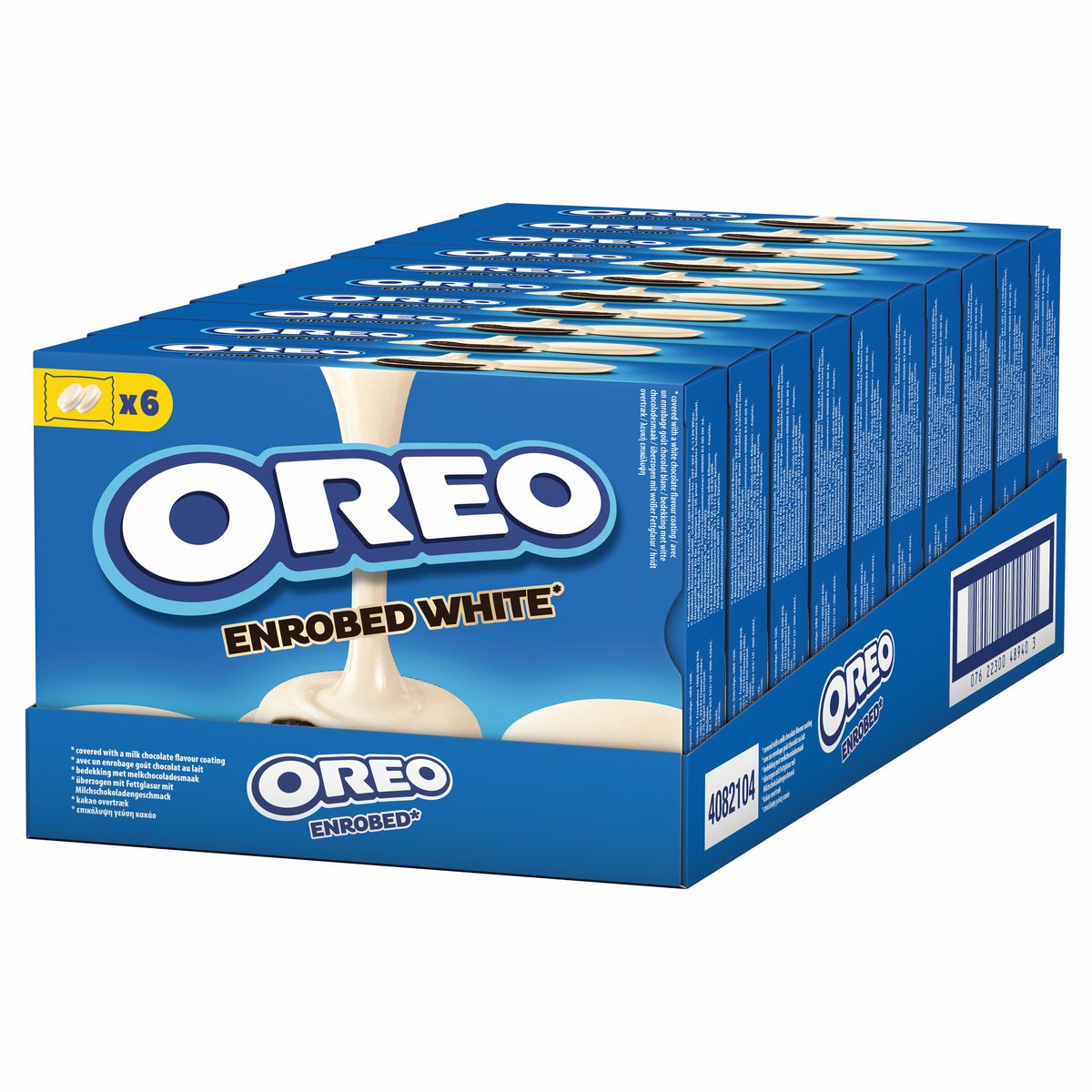 Oreo original koekjes met een bedekking met witte chocoladesmaak - doos 10 x 246g (6 x 41g) - koek voor onderweg - displaydoos - chocoladekoek