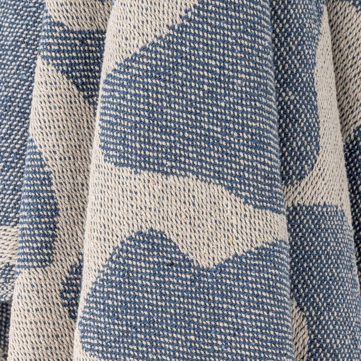 Bloomingville Plaid gerecycled katoen blauw salobre 130x160cm