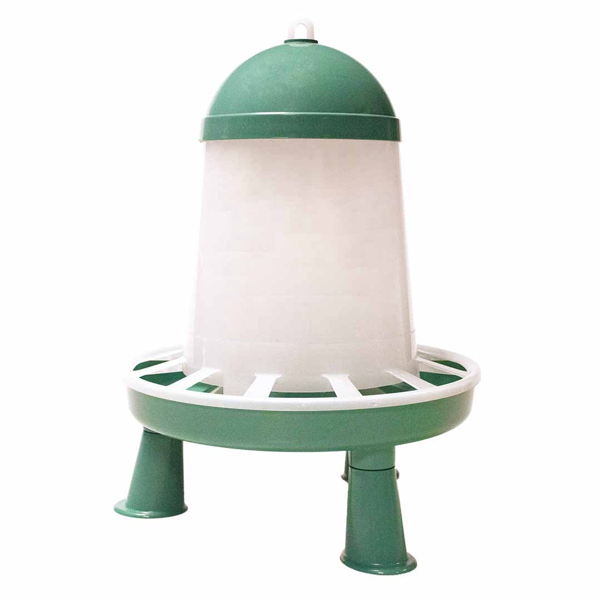 Duvo Plus dinner time voederbak met pootjes eco voor pluimvee 6kg-7l transparant groen