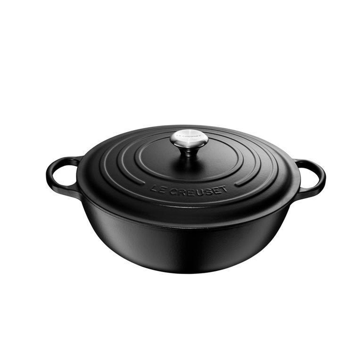 Le Creuset - gietijzeren marmite in mat zwart 32cm 7l