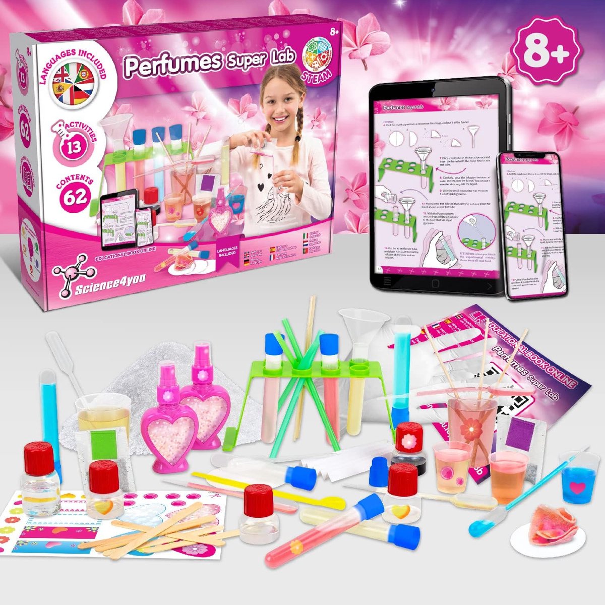 Science 4 You Science4you parfum - experimenteerset - zelf parfum maken - 33 onderdelen - 3 experimenten - 8 jaar +