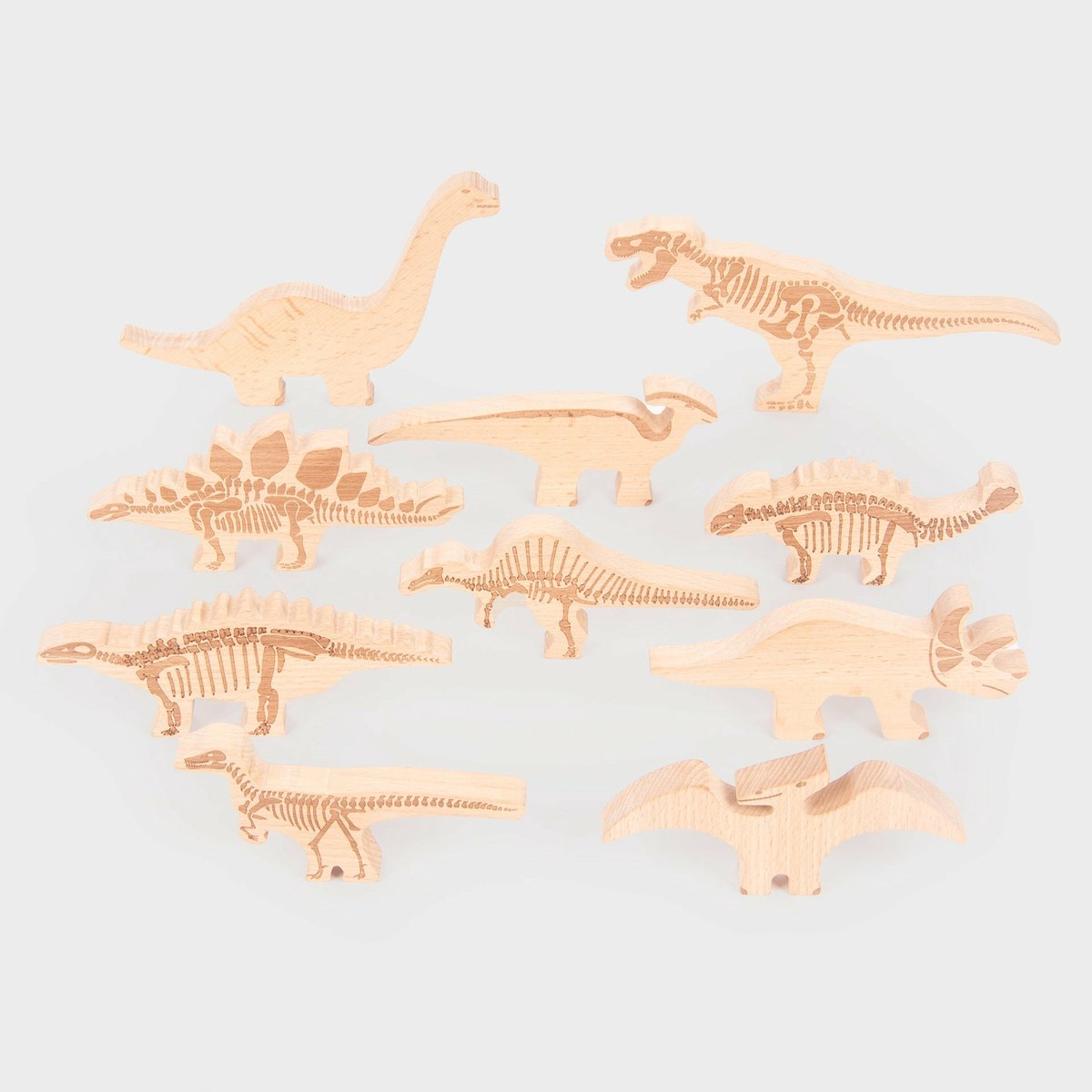 TickIT ® houten dinosaurusblokken.