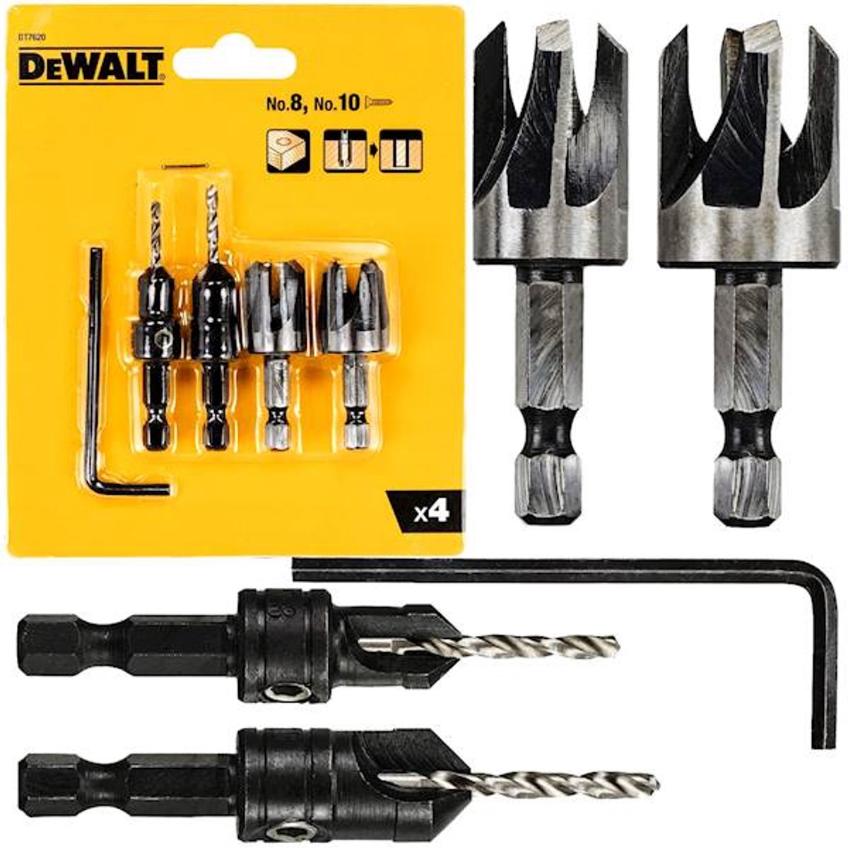 DeWalt dt7620-qz - gereedschapscombiset - 4-delig - houtbewerking - zeskantige schacht