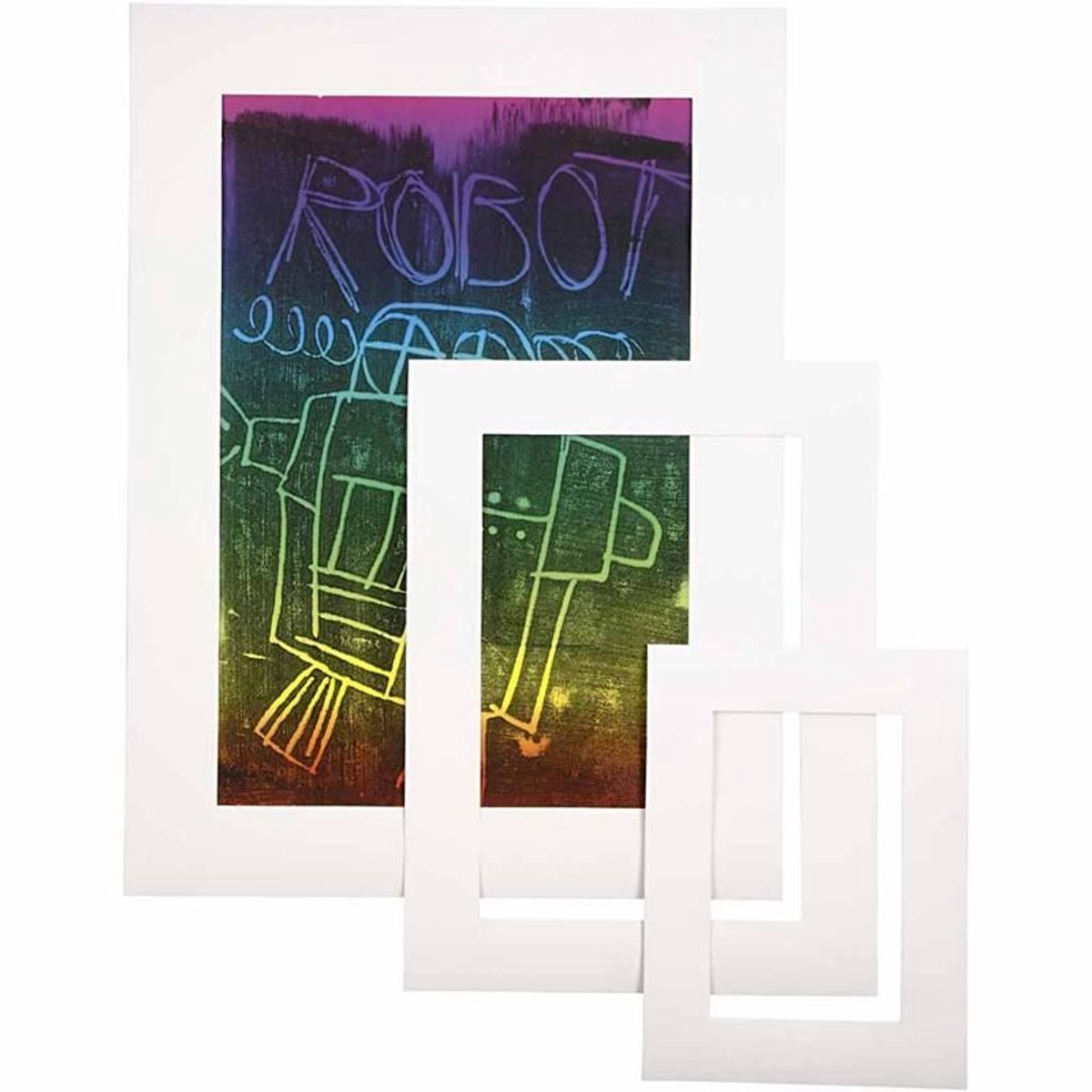 Creativ Company Passepartout lijsten, dikte 0,4 mm, wit, 75 assorti