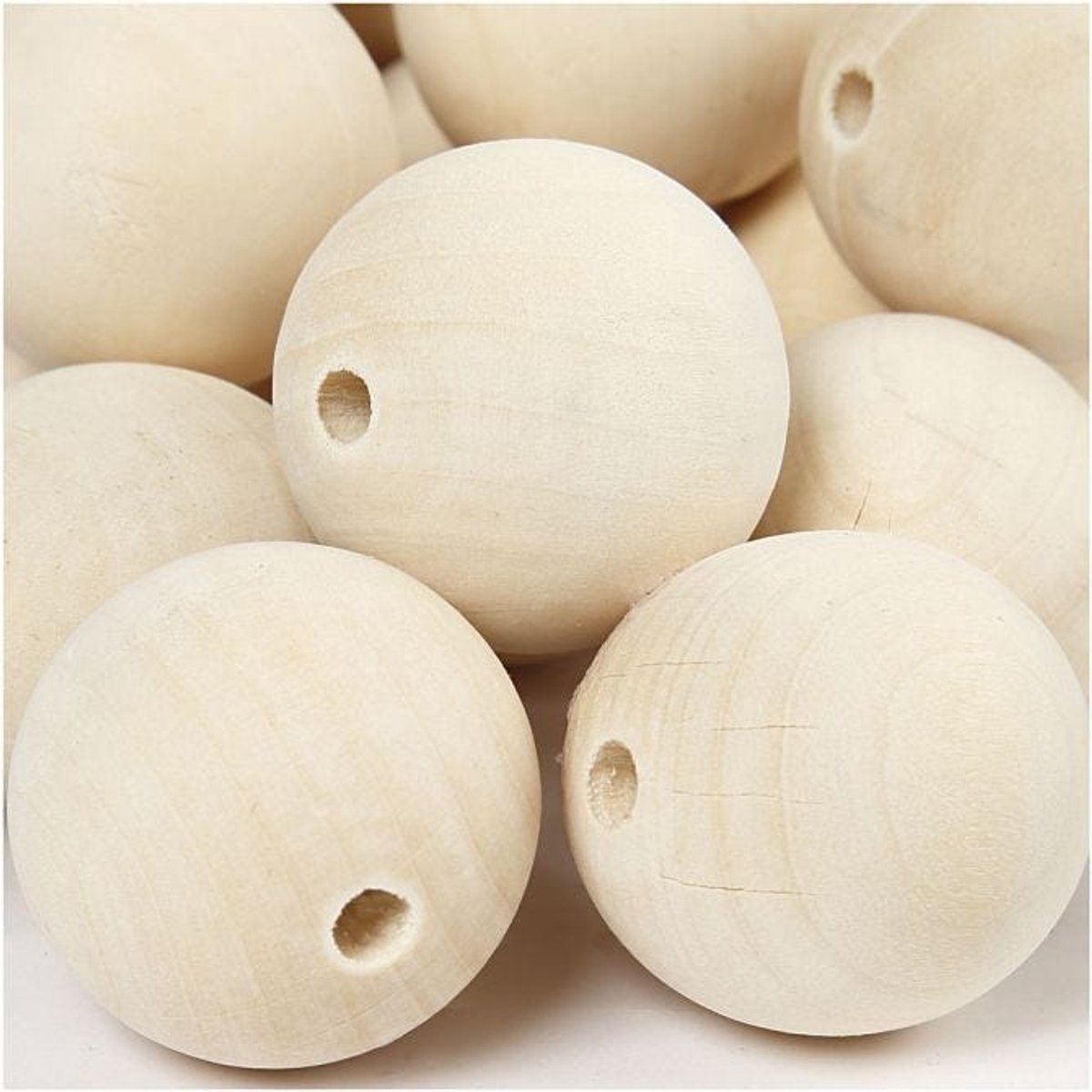 Creativ Company houten kralen 35 mm naturel 50 stuks