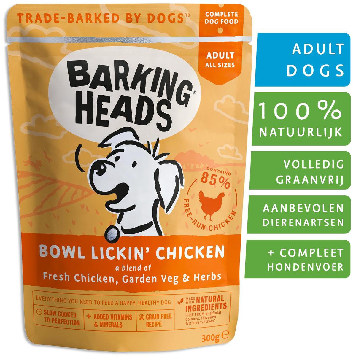 Barking Heads bowl lickin' chicken - hondenvoer - natvoer - biologisch - 10 x 300gr