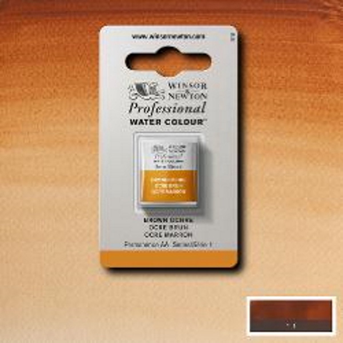 Winsor Newton professionele aquarelverf halve nap brown ochre