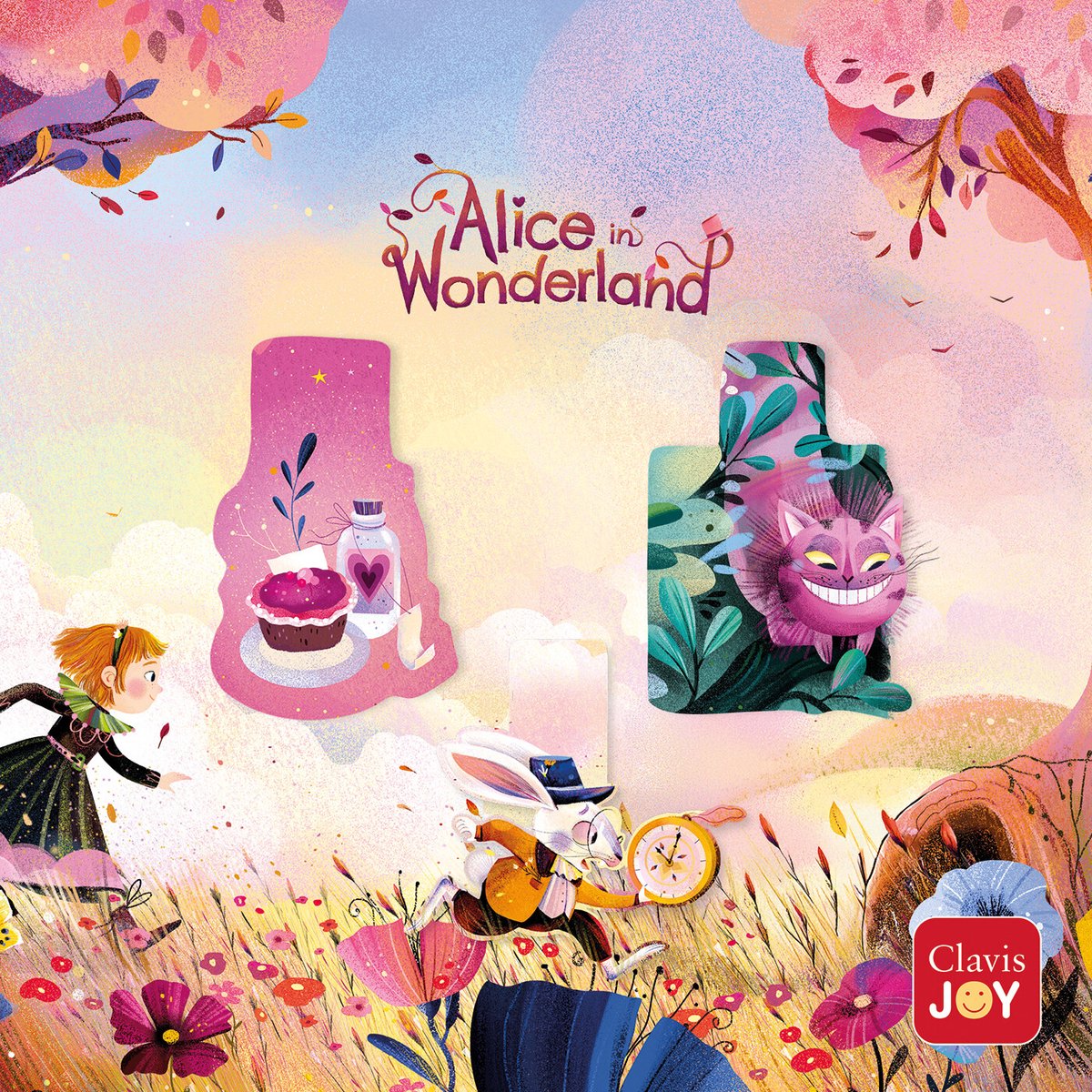 Clavis Uitgeverij Magnetische boekenleggers alice in wonderland