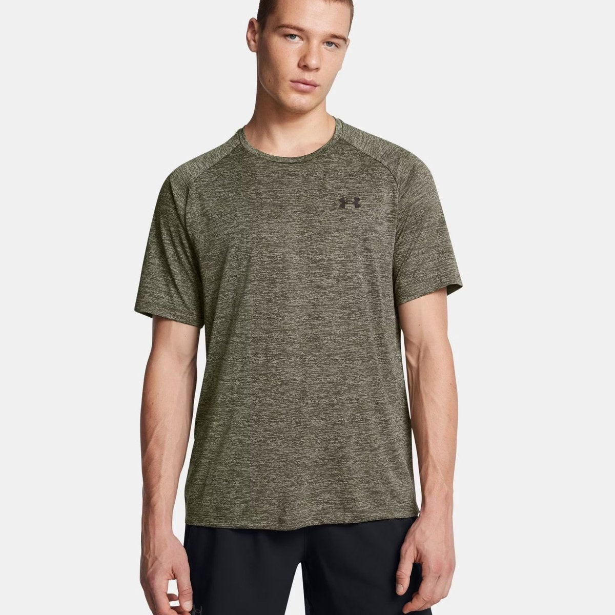 Under Armour ua tech 2.0 ss tee-grn heren sportshirt - marine od groen - zwart