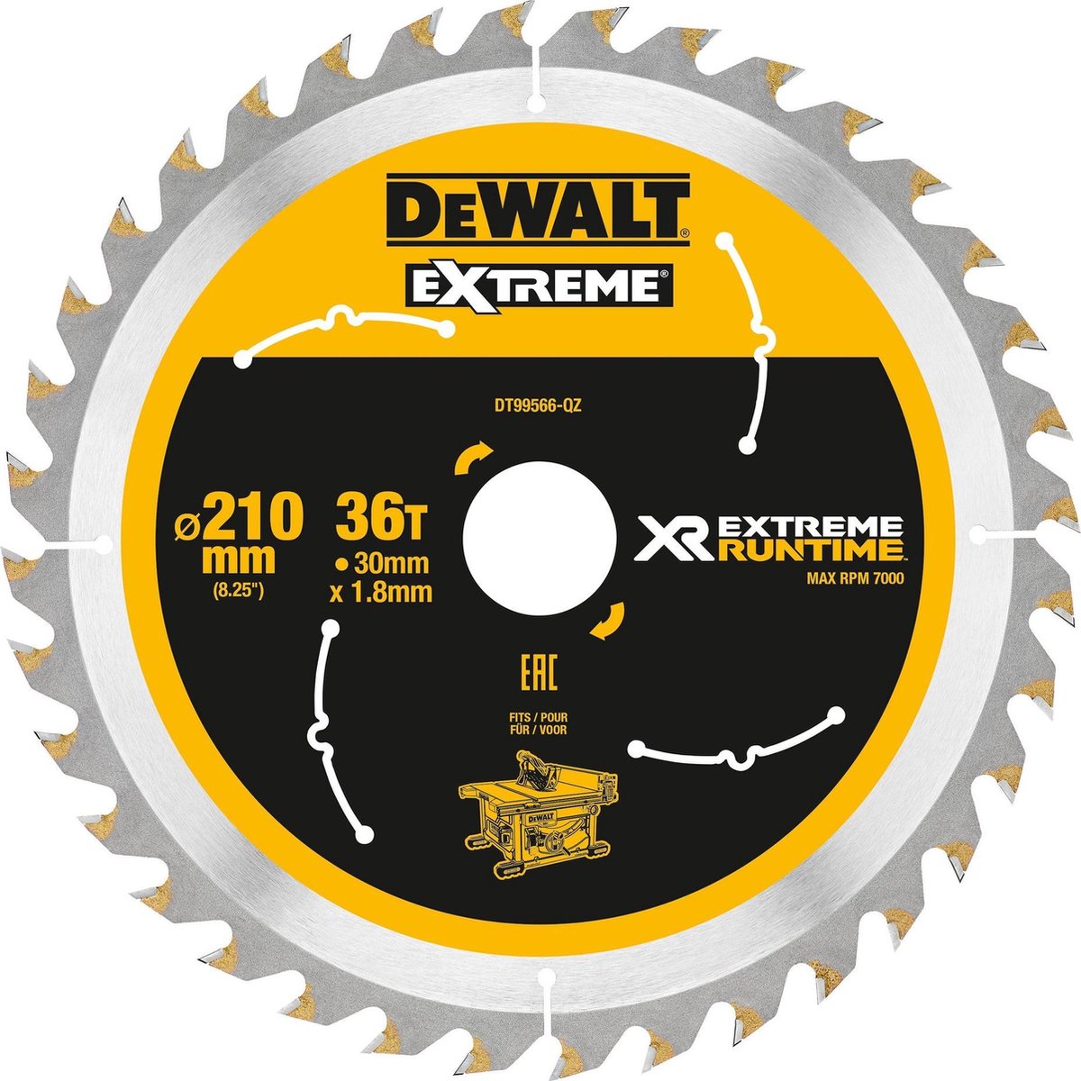 DeWalt dt99566 xr cirkelzaagblad 210x30mm 36t
