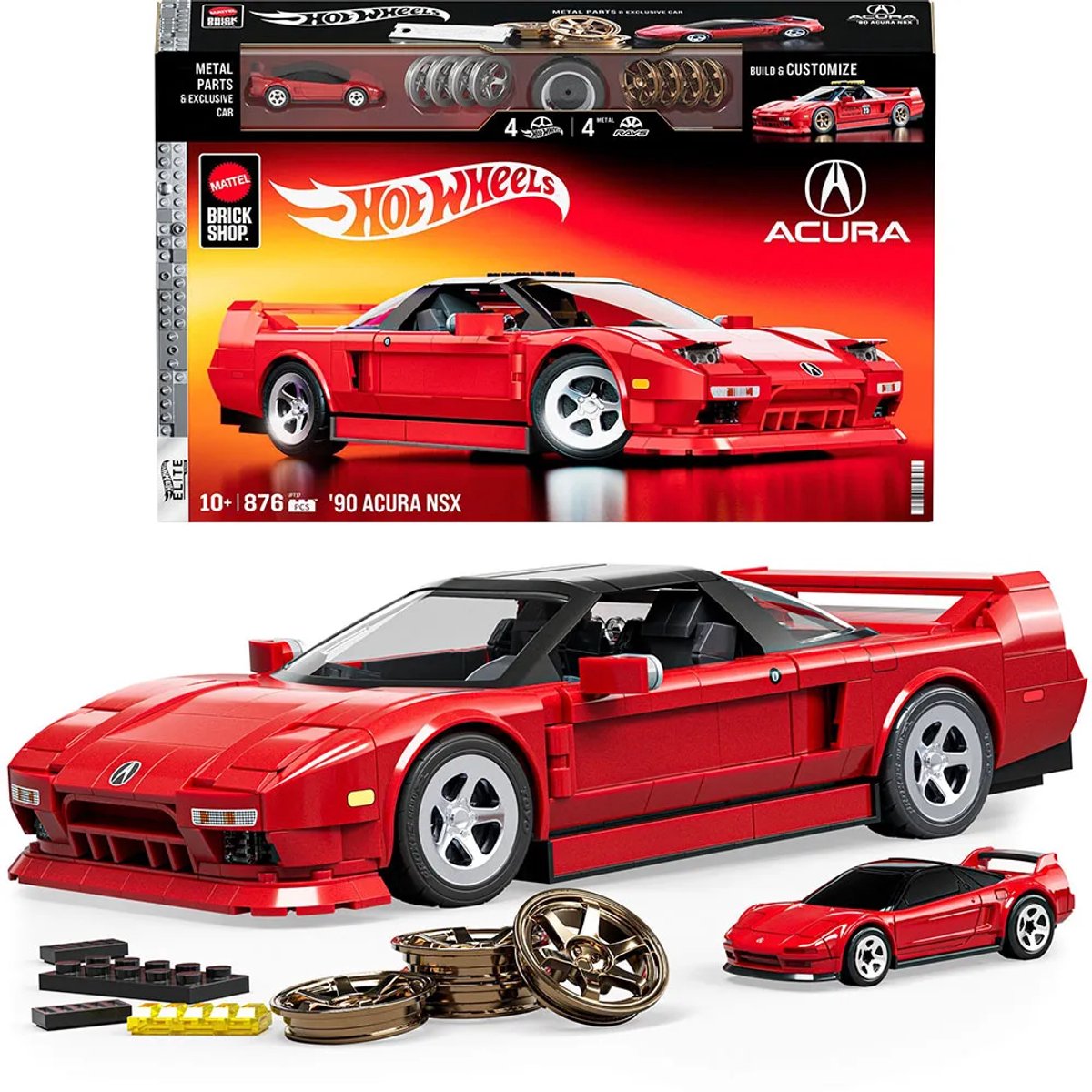 Mattel Brick Shop hot wheels elite serie - '90 acura nsx - 876 onderdelen