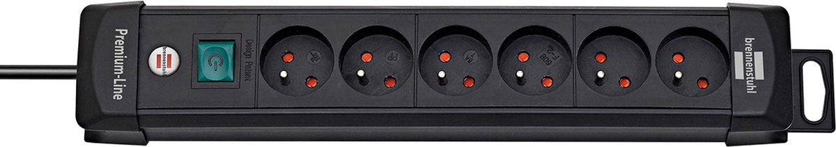 Brennenstuhl Premium-line stekkerdoos 6-voudig zwart 3m h05vv-f 3g1,5 *fr be*