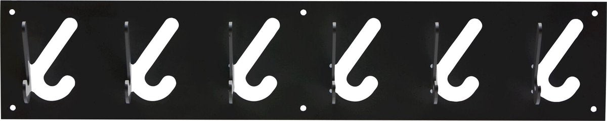 Gispen 1x6 - kapstok - zwart - 60 cm breed
