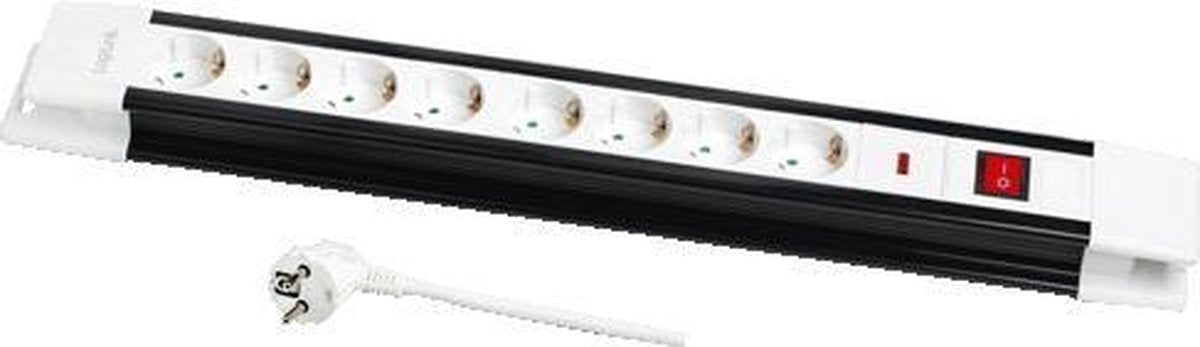 Logilink Stekkerdoos 8-voudig 3.0m wit schakelaar