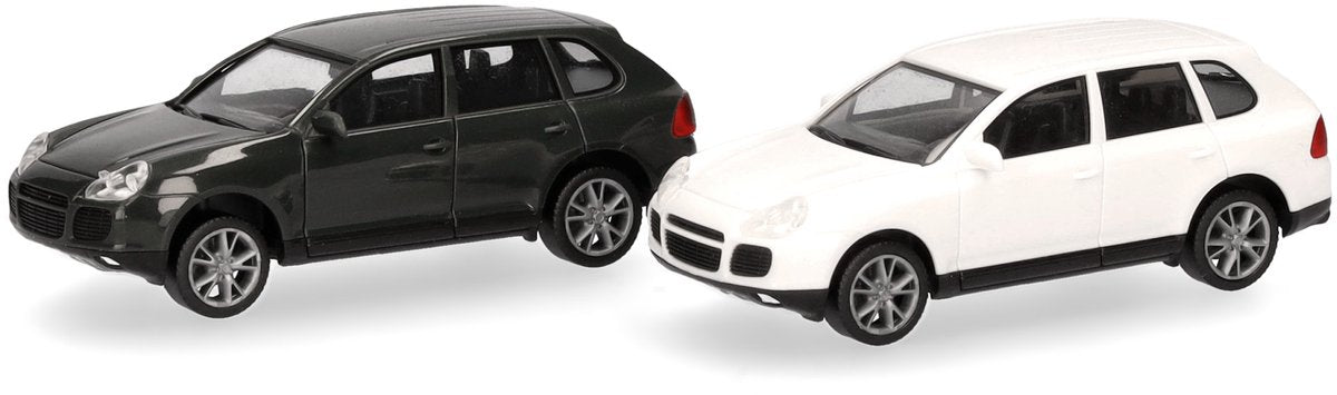 Herpa Porsche cayenne turbo, groen wit (minikit 2 st.)
