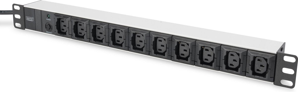 Digitus dn-95404 19 inch stekkerdoos voor patchkast 1 he apparaatcontactdoos c13 10a zwart