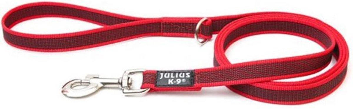 Julius K9 super-grip hondenriem 1.8 m rood 216gm-r-1.8