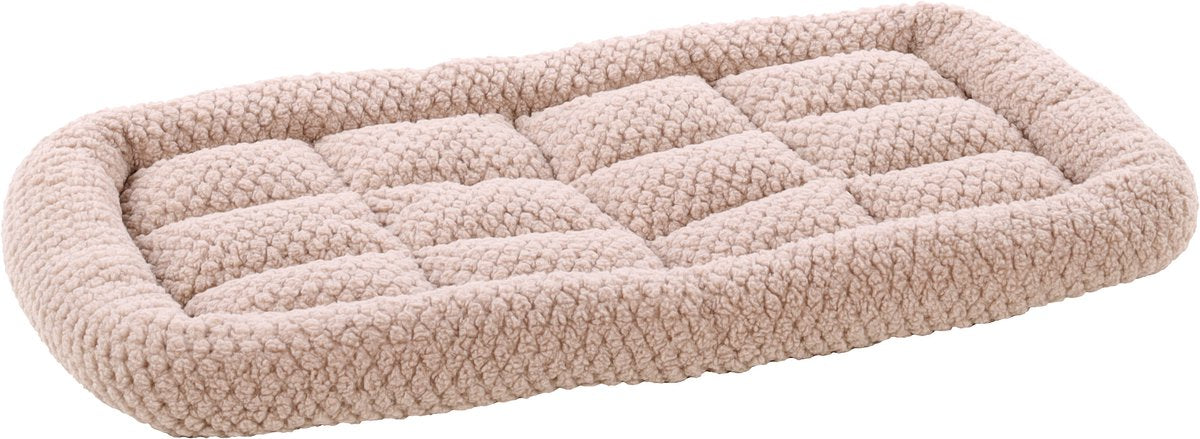 Flamingo Hondenkussen – benchkussen – extra zacht hondenkussen 70,5 x 41,5 cm – geschikt voor hondenbench en kattenkussen – jacquard rechthoekig taupe