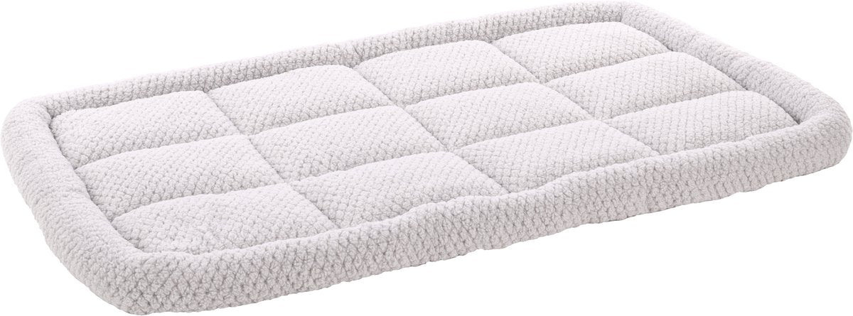 Flamingo Hondenkussen – benchkussen – extra zacht hondenkussen 116 x 69 cm – geschikt voor hondenbench en kattenkussen – jacquard rechthoekig grijs