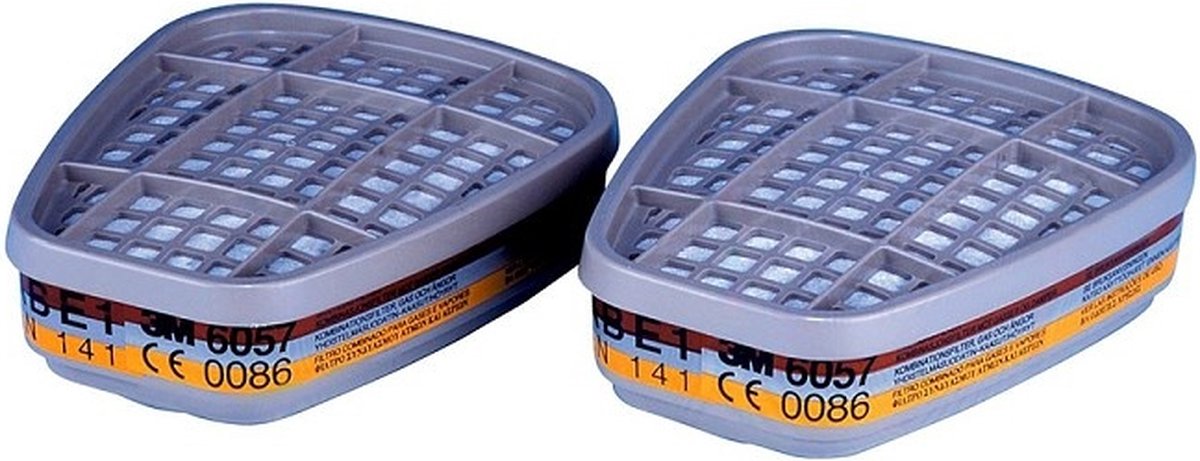 3M 6057 gas- en dampfilter abe1 set a 2 stuks